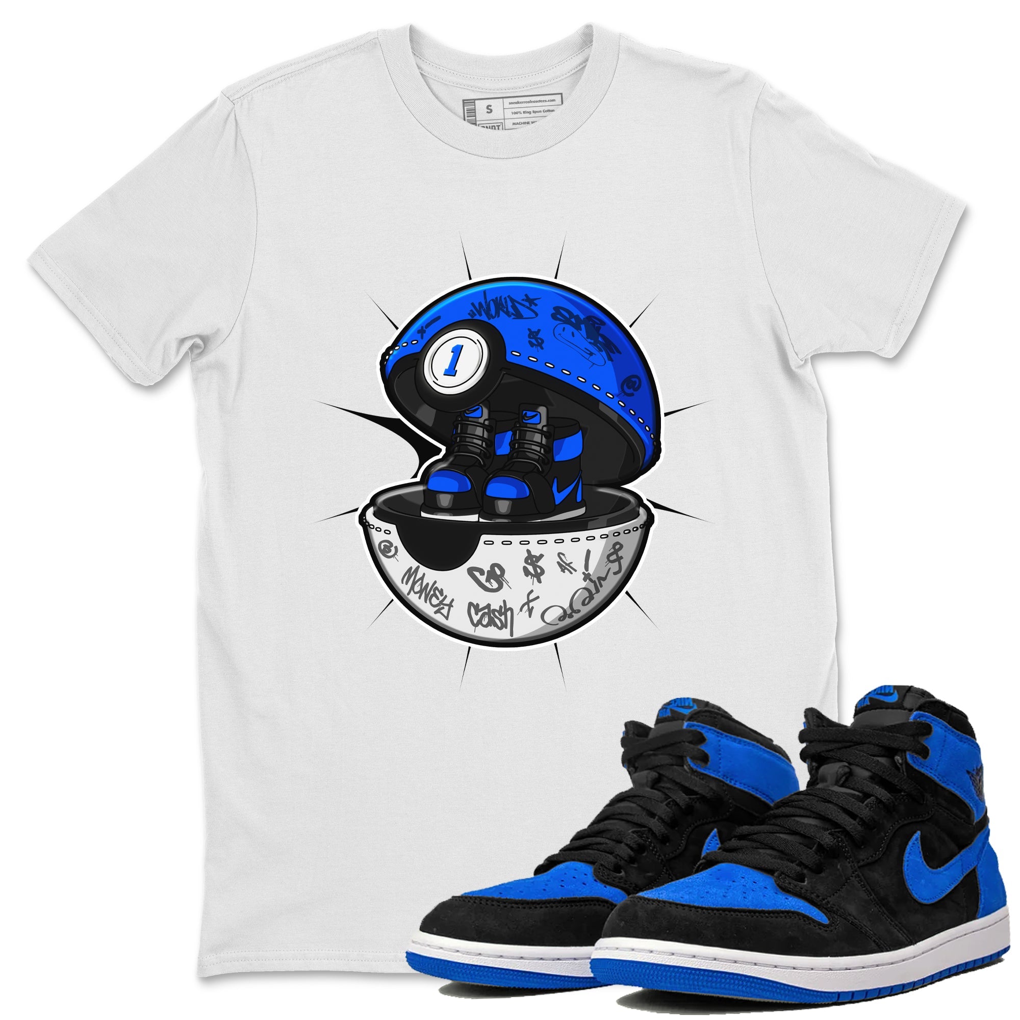 Air Jordan 1 Royal Reimagined shirt to match jordans Sneaker Capsule sneaker tees AJ1 Royal Reimagined Drip Gear Zone Unisex White 1 T-Shirt