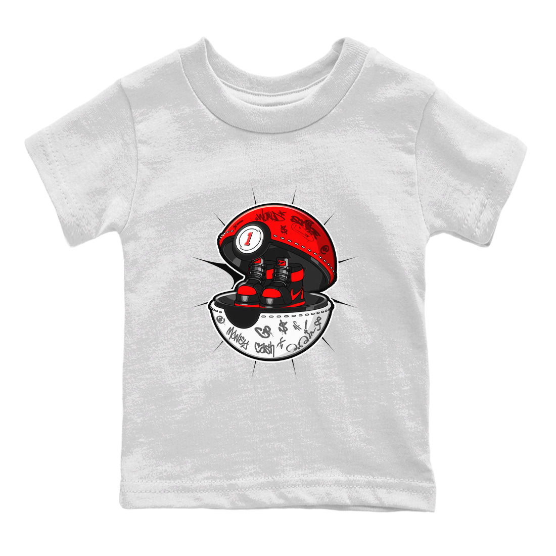 Air Jordan 1 Satin Bred shirt to match jordans Sneaker Capsule sneaker tees AJ1 Satin Bred Drip Gear Zone Baby Toddler White 2 T-Shirt