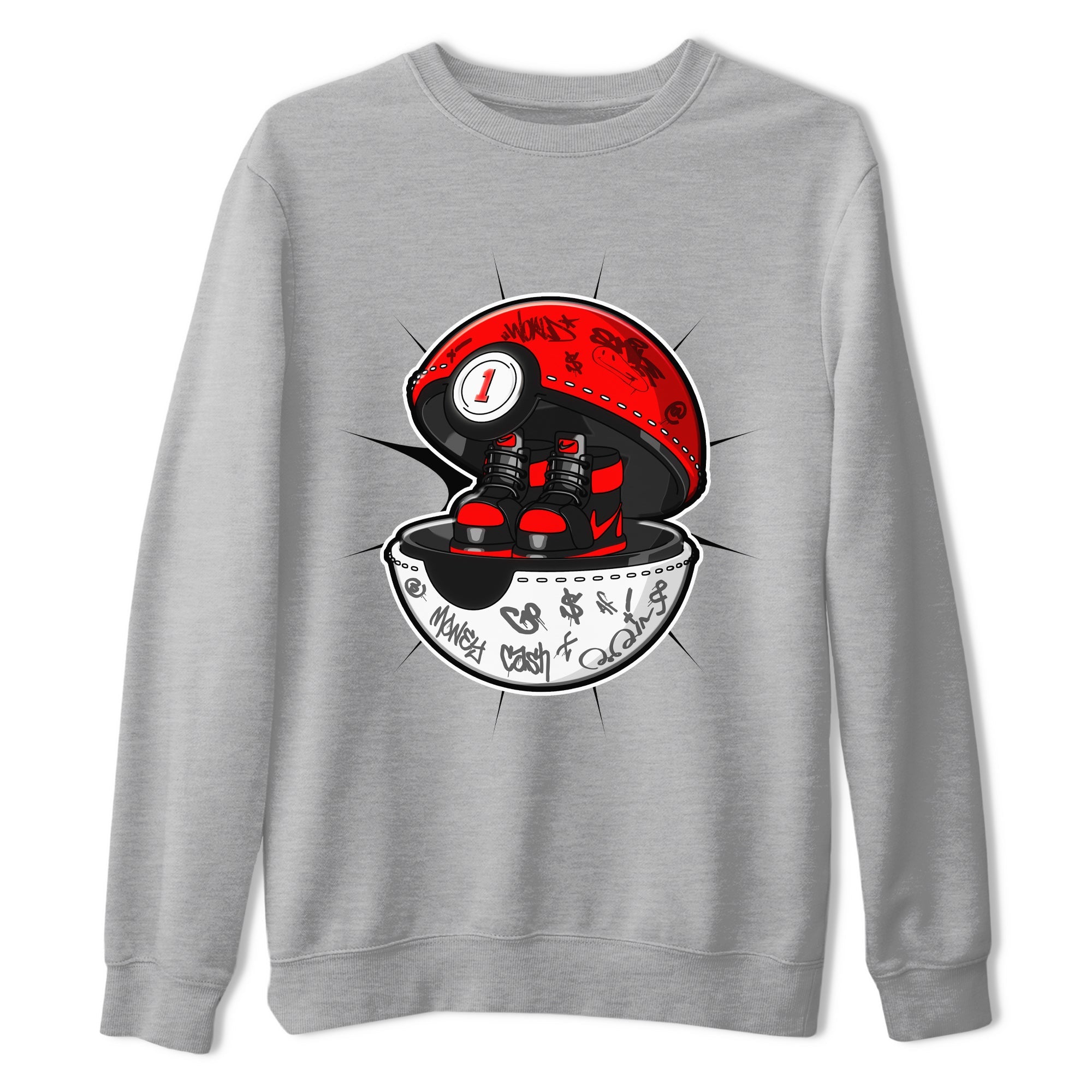 Air Jordan 1 Satin Bred shirt to match jordans Sneaker Capsule sneaker tees AJ1 Satin Bred Drip Gear Zone Unisex Heather Grey 2 T-Shirt