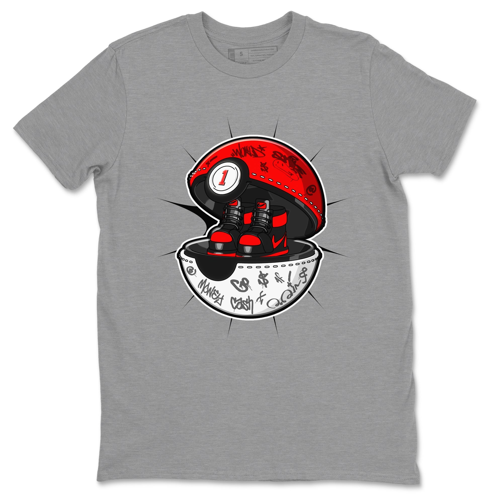 Air Jordan 1 Satin Bred shirt to match jordans Sneaker Capsule sneaker tees AJ1 Satin Bred Drip Gear Zone Unisex Heather Grey 2 T-Shirt