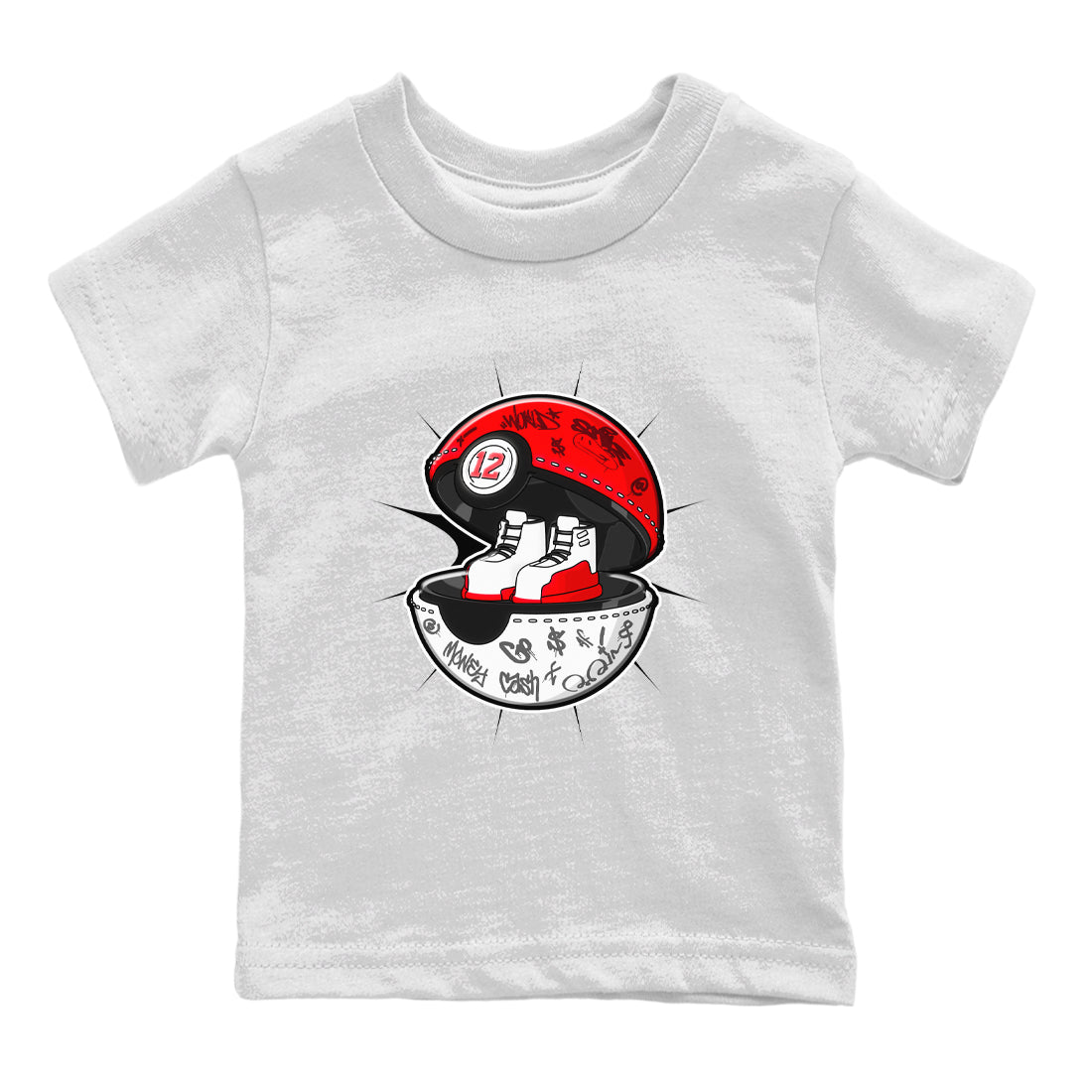 Air Jordan 12 Cherry shirt to match jordans Sneaker Capsule sneaker tees AJ12 Cherry Drip Gear Zone Baby Toddler White 2 T-Shirt