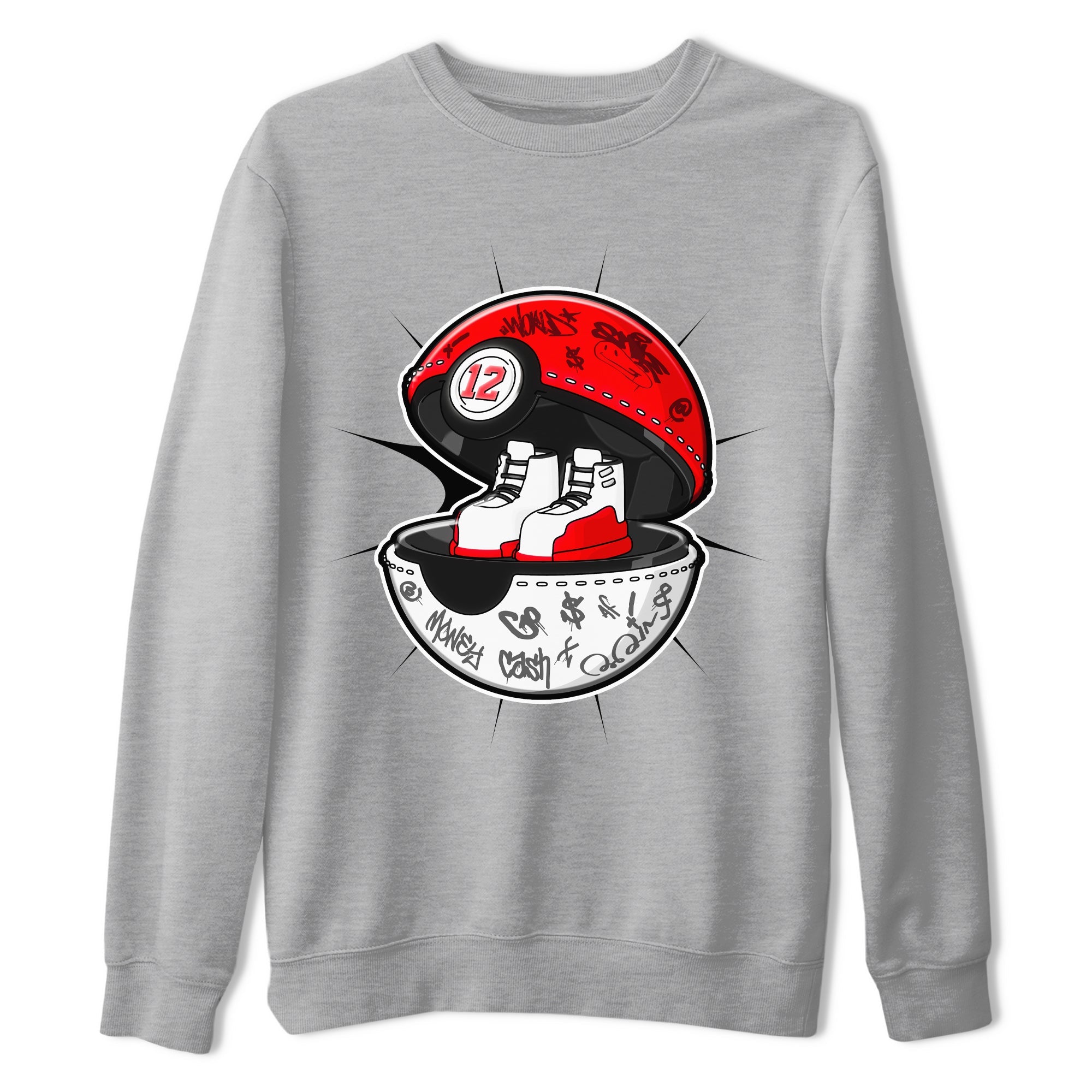 Air Jordan 12 Cherry shirt to match jordans Sneaker Capsule sneaker tees AJ12 Cherry Drip Gear Zone Unisex Heather Grey 2 T-Shirt