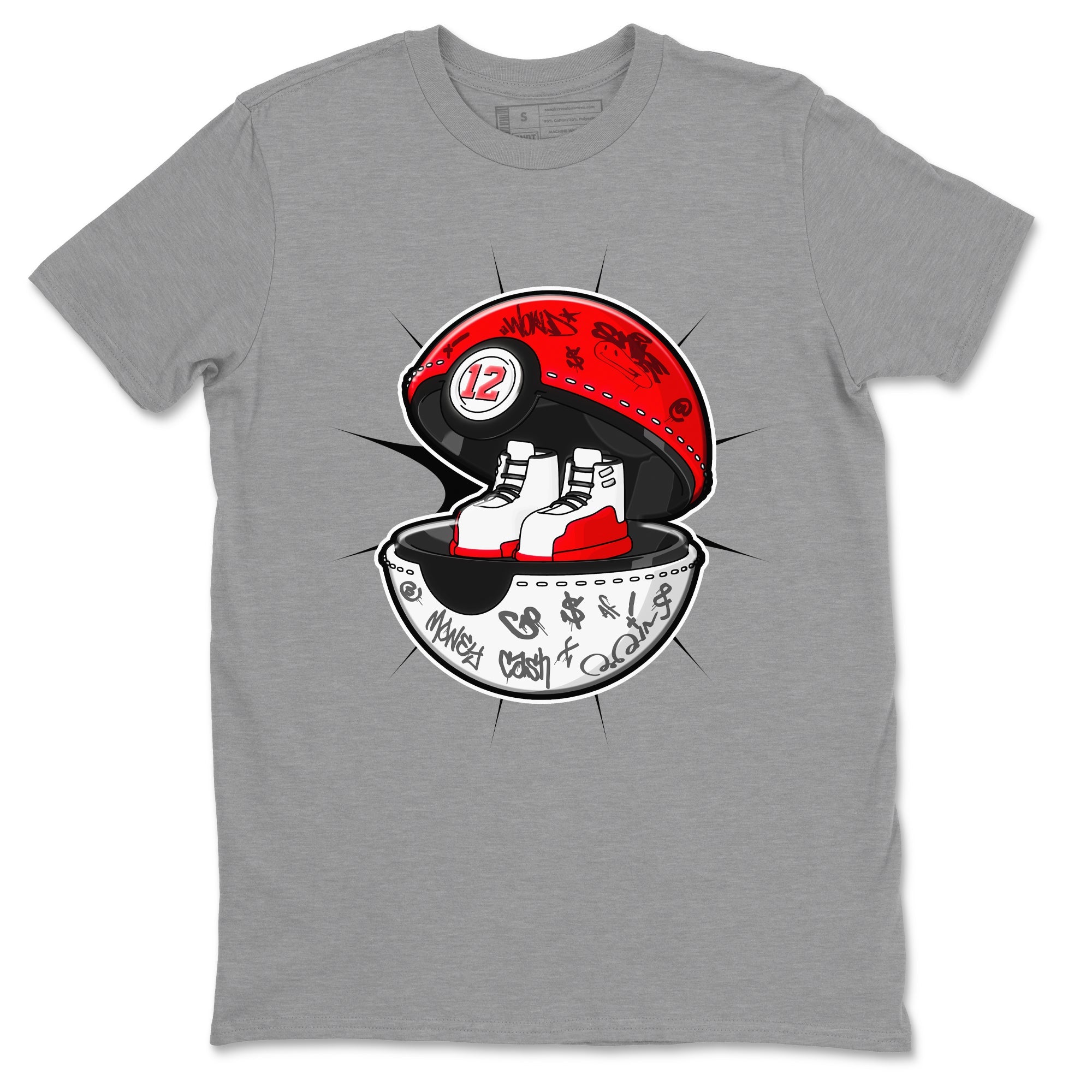 Air Jordan 12 Cherry shirt to match jordans Sneaker Capsule sneaker tees AJ12 Cherry Drip Gear Zone Unisex Heather Grey 2 T-Shirt