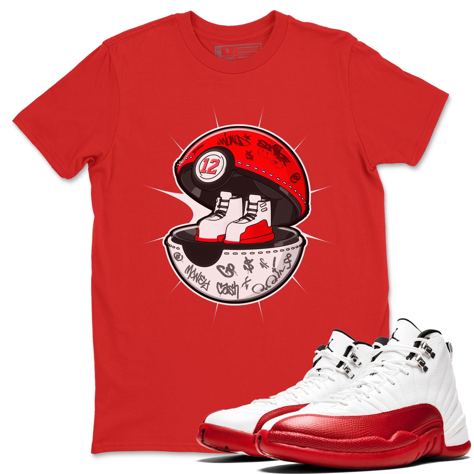 Air Jordan 12 Cherry shirt to match jordans Sneaker Capsule sneaker tees AJ12 Cherry Drip Gear Zone Unisex Red 1 T-Shirt
