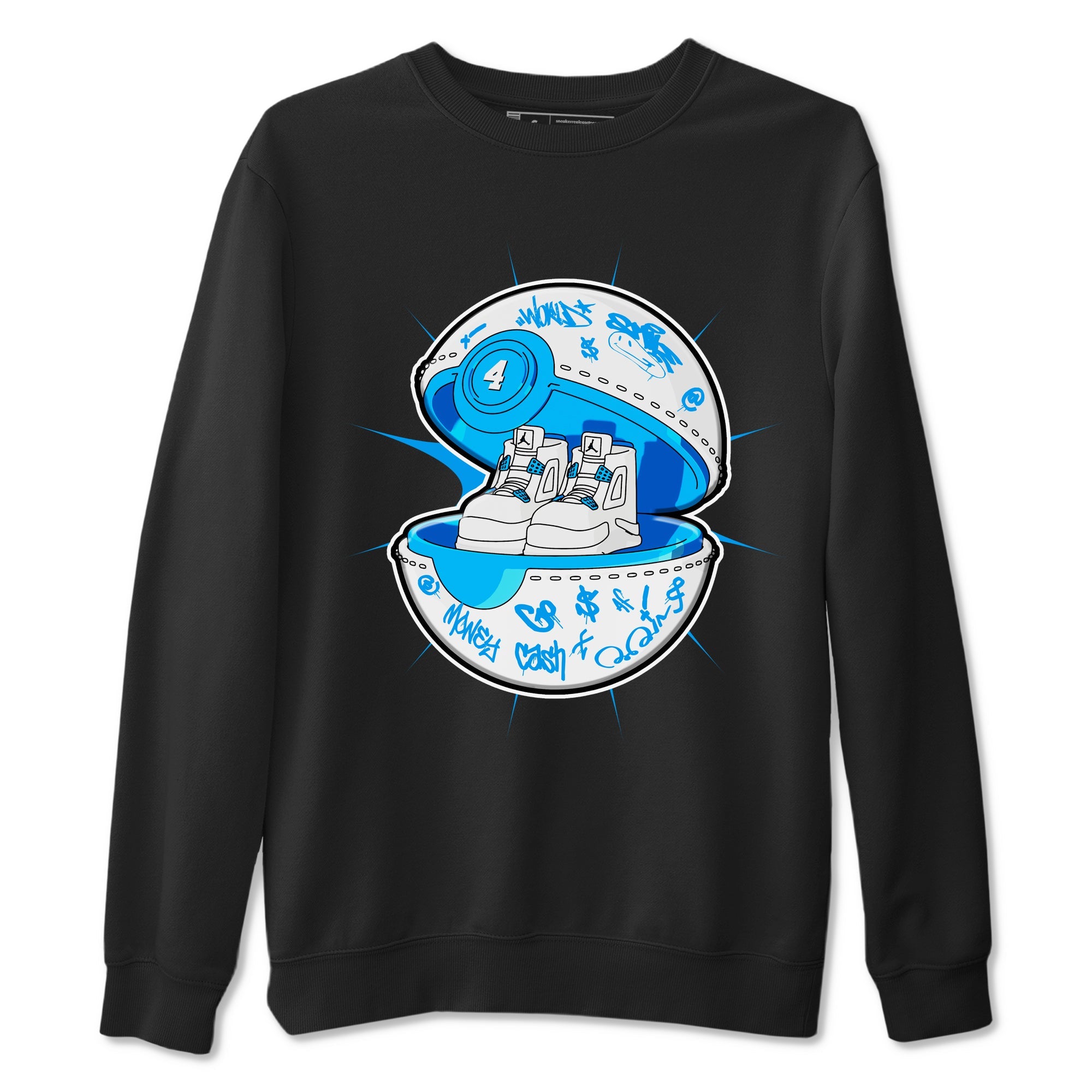 Air Jordan 4 Industrial Blue shirt to match jordans Sneaker Capsule sneaker tees Air Jordan 4 Military Blue Drip Gear Zone unisex cotton Black 2 crew neck shirt