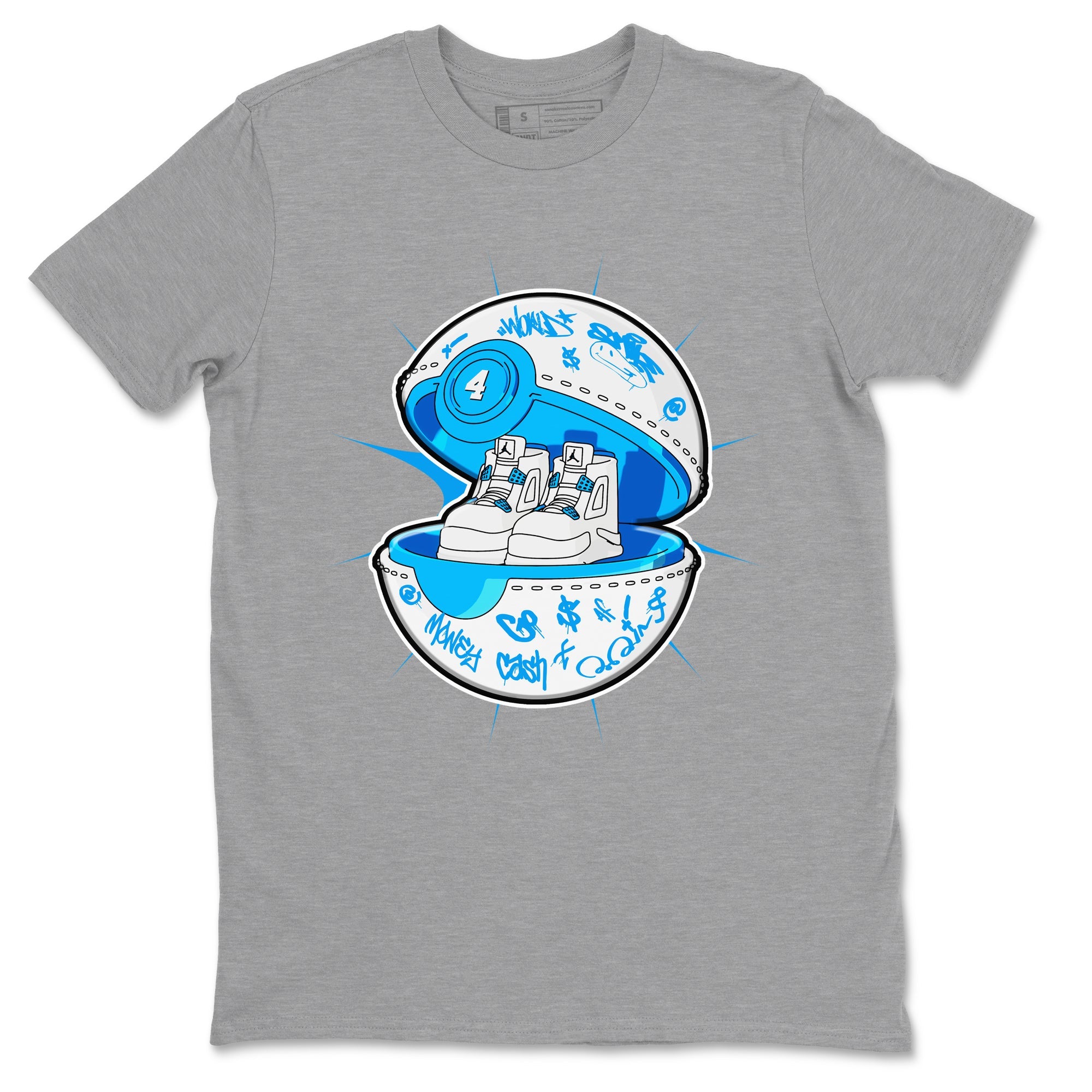 Air Jordan 4 Industrial Blue shirt to match jordans Sneaker Capsule sneaker tees Air Jordan 4 Military Blue Drip Gear Zone unisex cotton Heather Grey 2 crew neck shirt