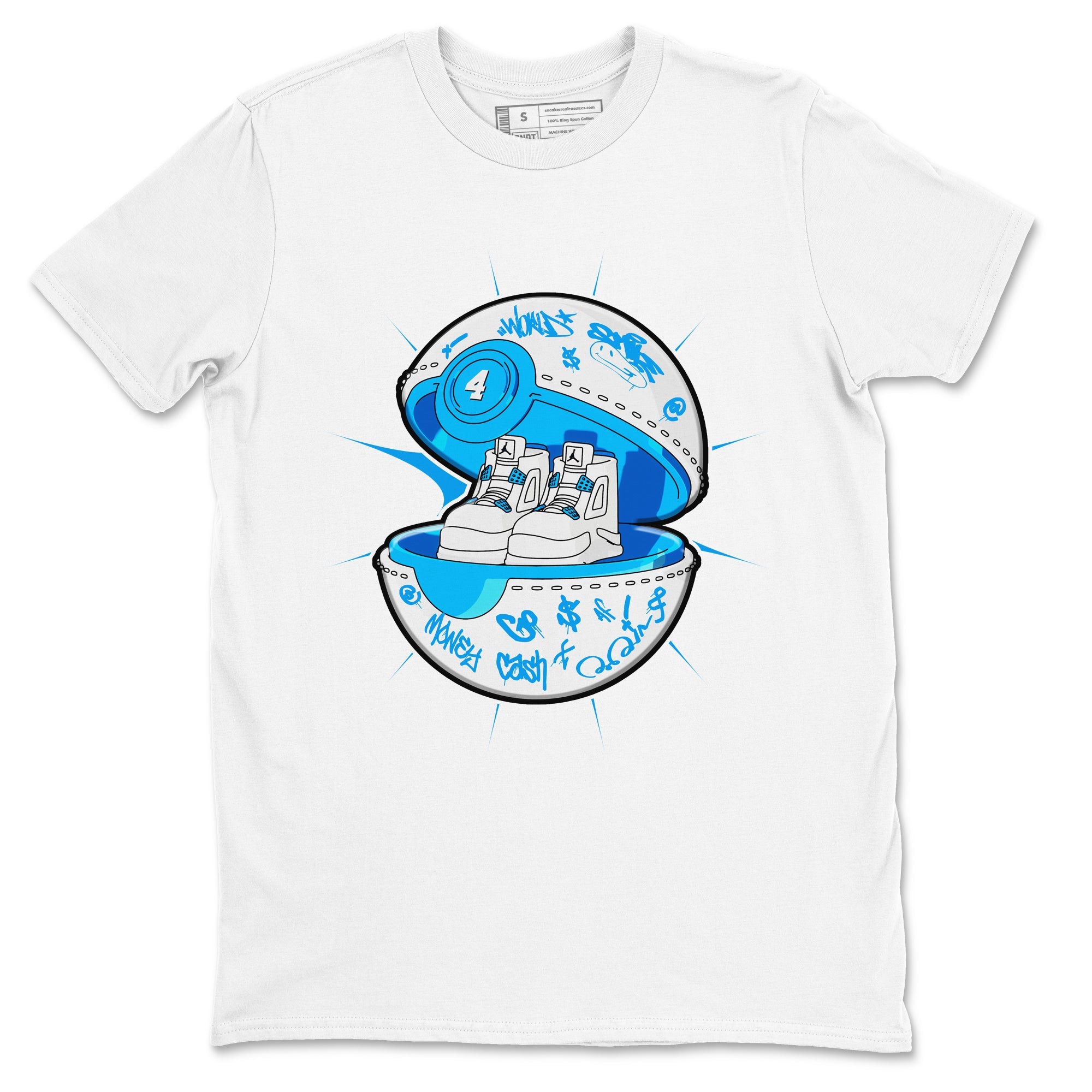 Air Jordan 4 Industrial Blue shirt to match jordans Sneaker Capsule sneaker tees Air Jordan 4 Military Blue Drip Gear Zone unisex cotton White 2 crew neck shirt