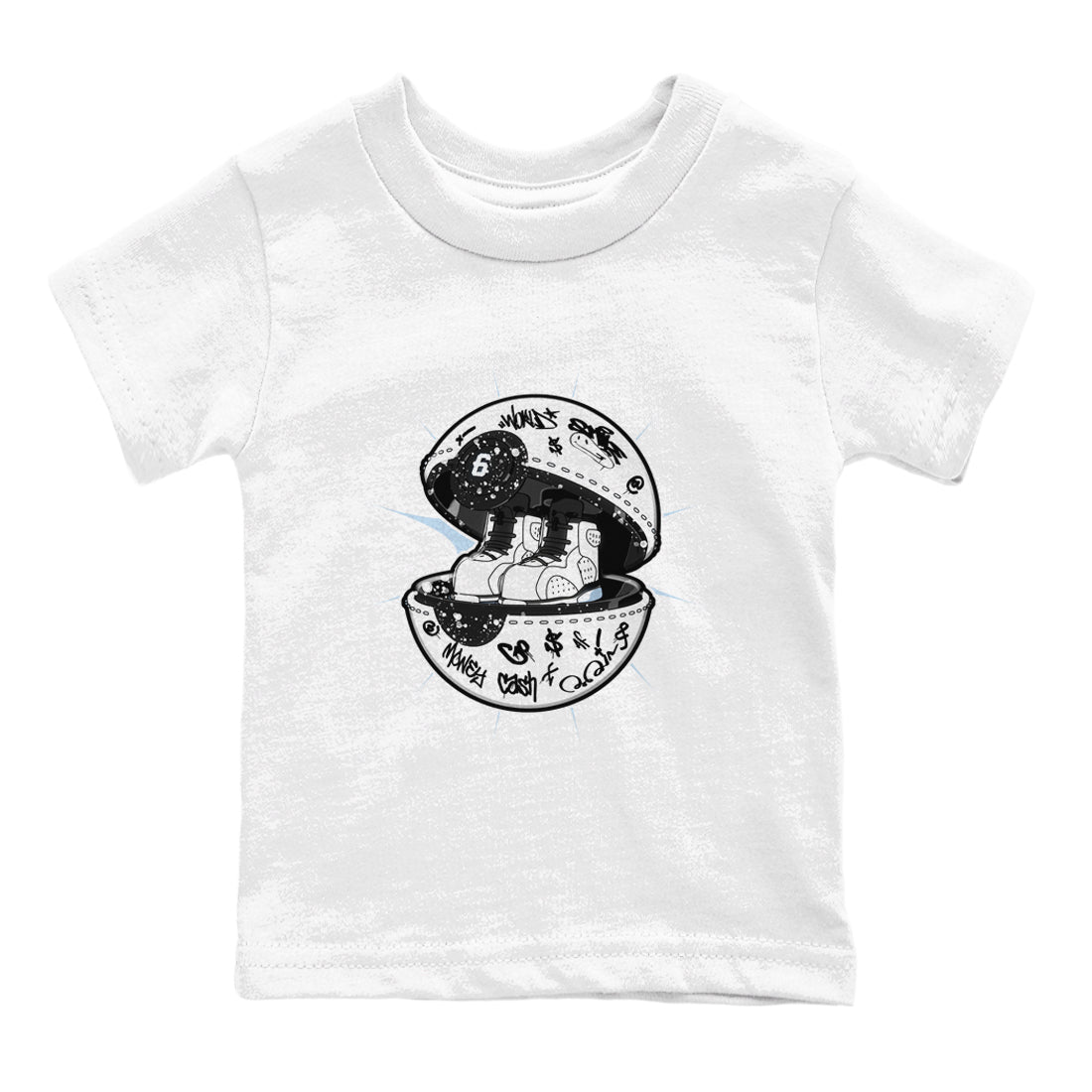 AJ6 White Black shirts to match jordans Sneaker Capsule sneaker match tees Air Jordan 6 White Black Drip Gear Zone streetwear brand Baby and Youth White 2 cotton tee