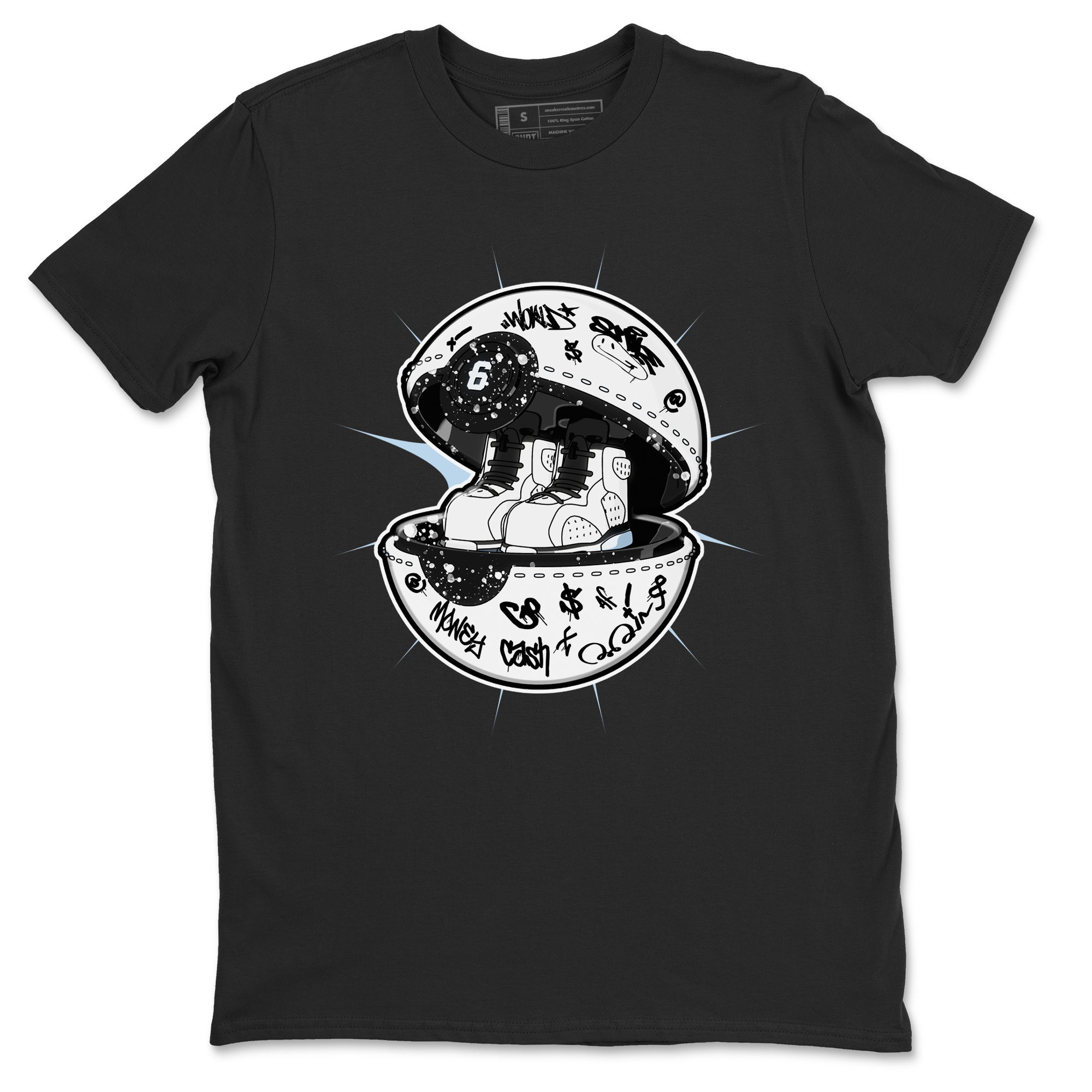 AJ6 White Black shirts to match jordans Sneaker Capsule sneaker match tees Air Jordan 6 White Black Drip Gear Zone streetwear brand Black 2 unisex cotton tee