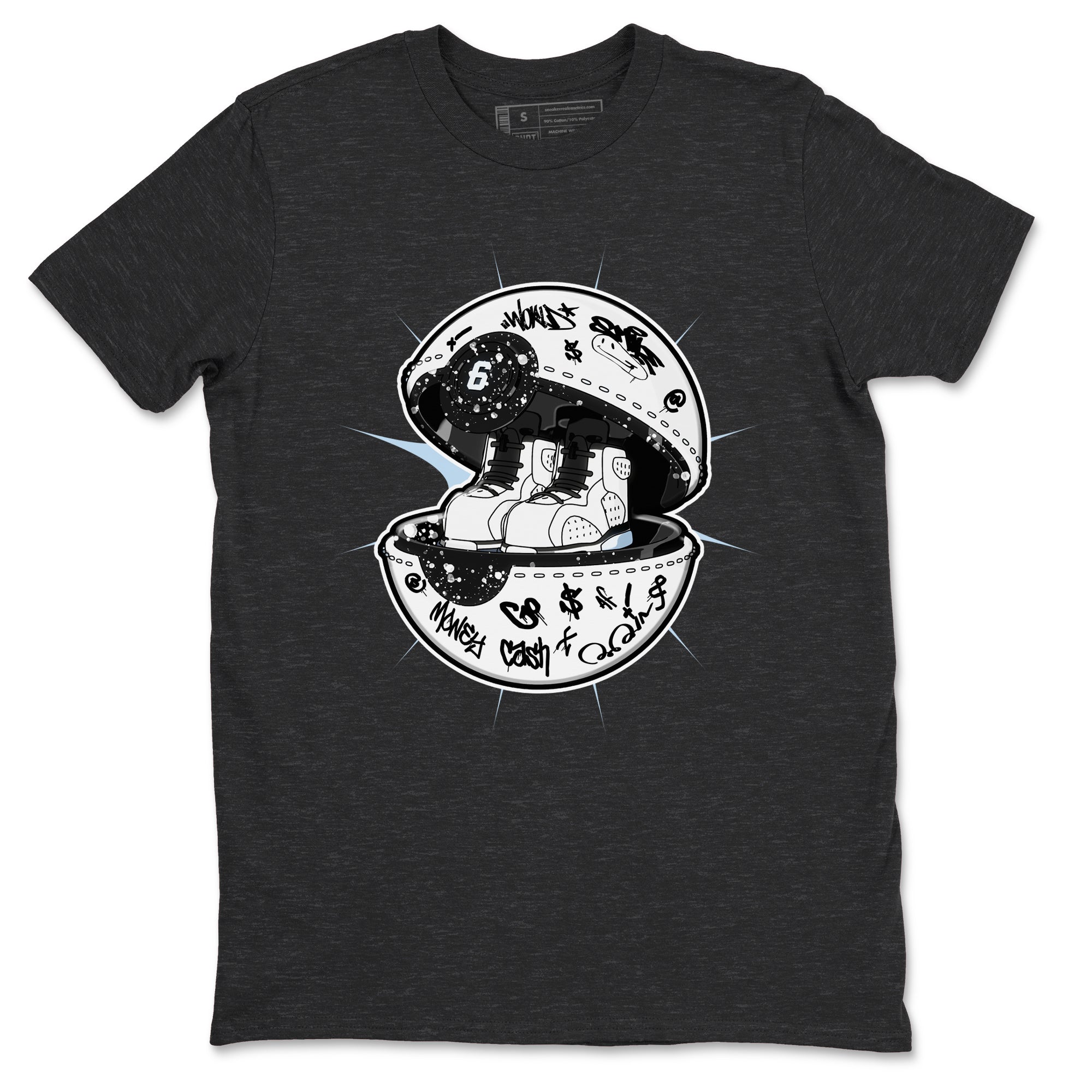 AJ6 White Black shirts to match jordans Sneaker Capsule sneaker match tees Air Jordan 6 White Black Drip Gear Zone streetwear brand Charcoal Heather 2 unisex cotton tee