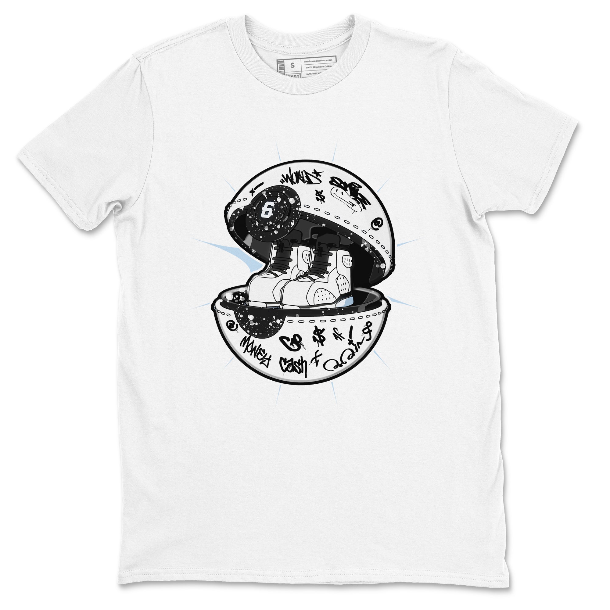 AJ6 White Black shirts to match jordans Sneaker Capsule sneaker match tees Air Jordan 6 White Black Drip Gear Zone streetwear brand White 2 unisex cotton tee