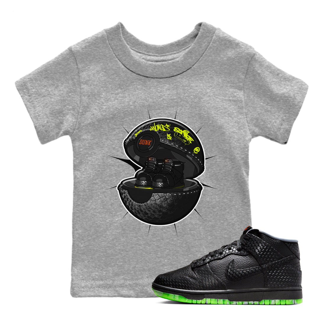 Dunk Halloween shirt to match jordans Sneaker Capsule sneaker tees halloween horror nights Nike Dunk Halloween Drip Gear Zone Baby Toddler Heather Grey 1 T-Shirt