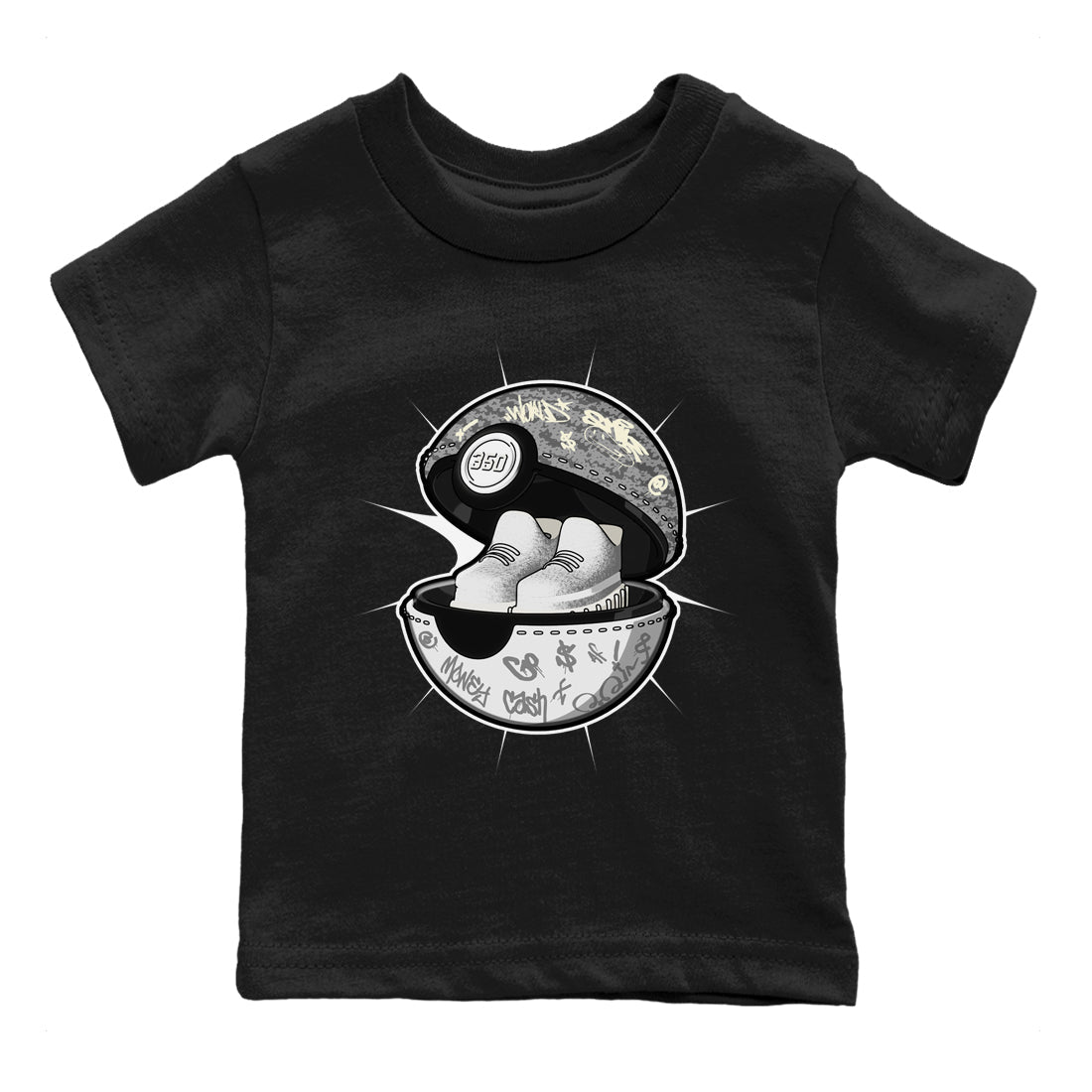 Yeezy 350 Static shirt to match jordans Sneaker Capsule sneaker tees Adidas Yeezy 350 Static Drip Gear Zone Baby Toddler Black 2 T-Shirt