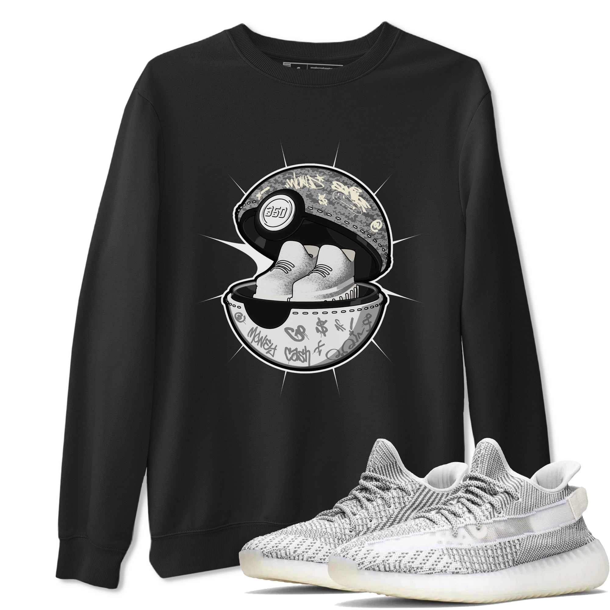 Yeezy 350 Static shirt to match jordans Sneaker Capsule sneaker tees Adidas Yeezy 350 Static Drip Gear Zone Unisex Black 1 T-Shirt