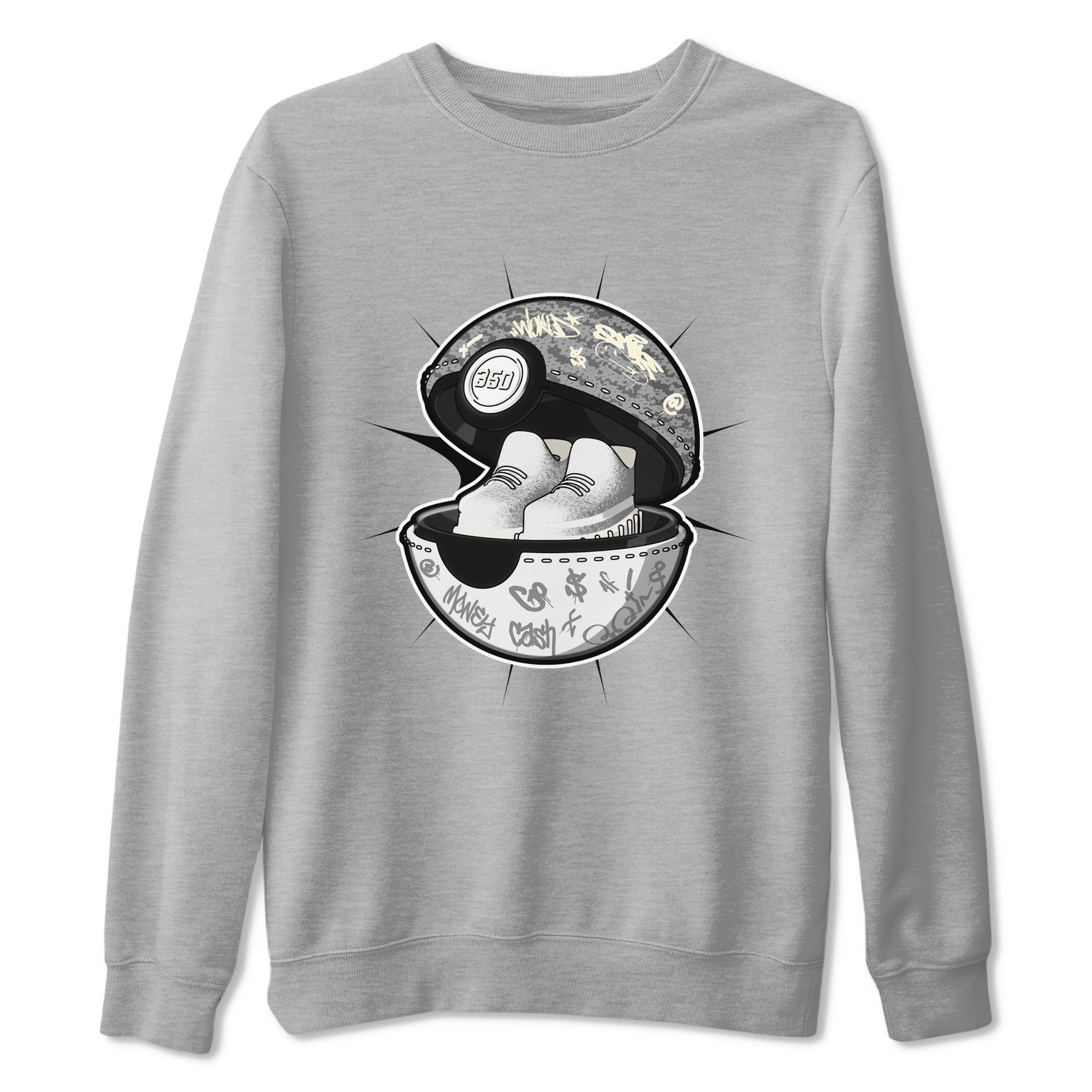 Yeezy 350 Static shirt to match jordans Sneaker Capsule sneaker tees Adidas Yeezy 350 Static Drip Gear Zone Unisex Heather Grey 2 T-Shirt