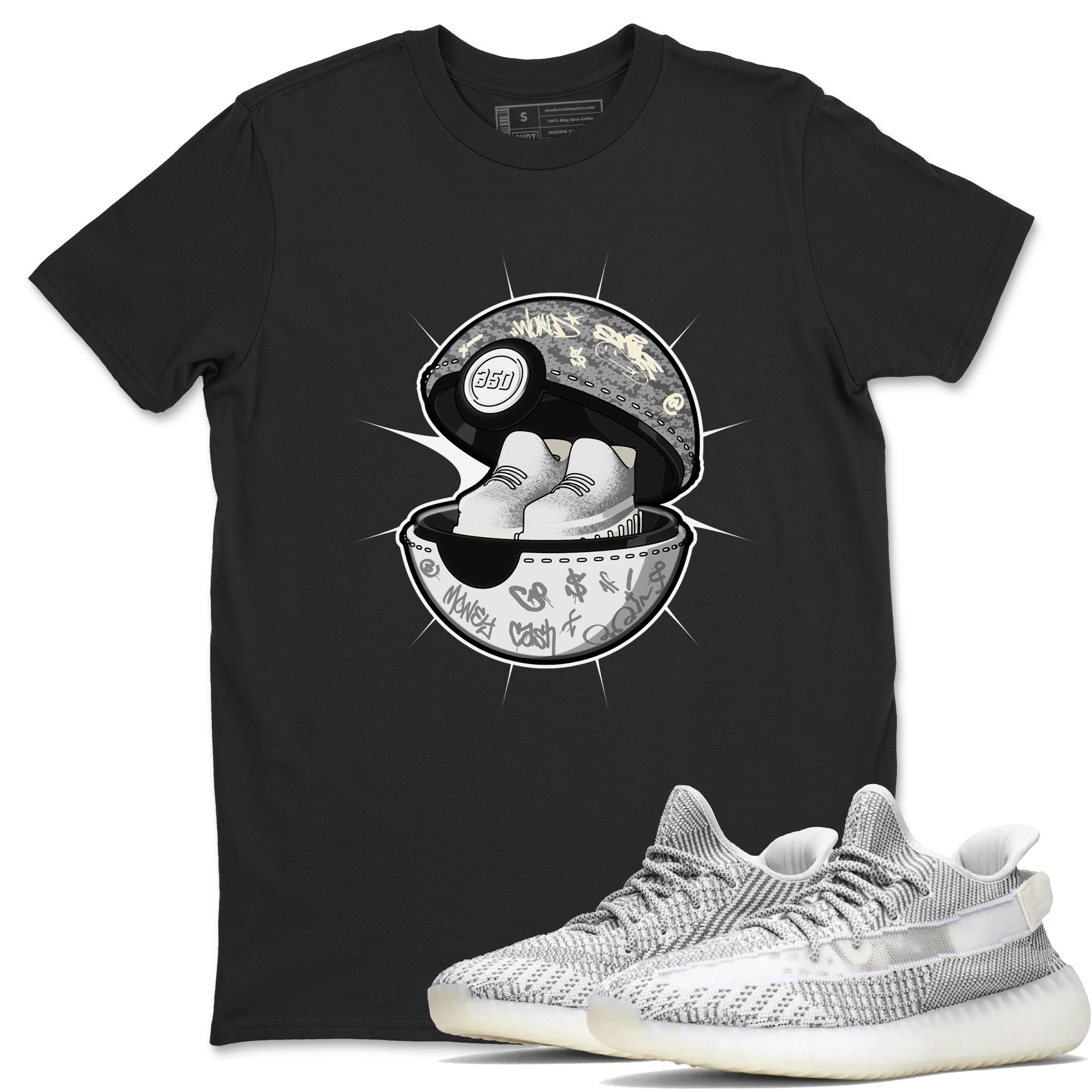 Yeezy 350 Static shirt to match jordans Sneaker Capsule sneaker tees Adidas Yeezy 350 Static Drip Gear Zone Unisex Black 1 T-Shirt