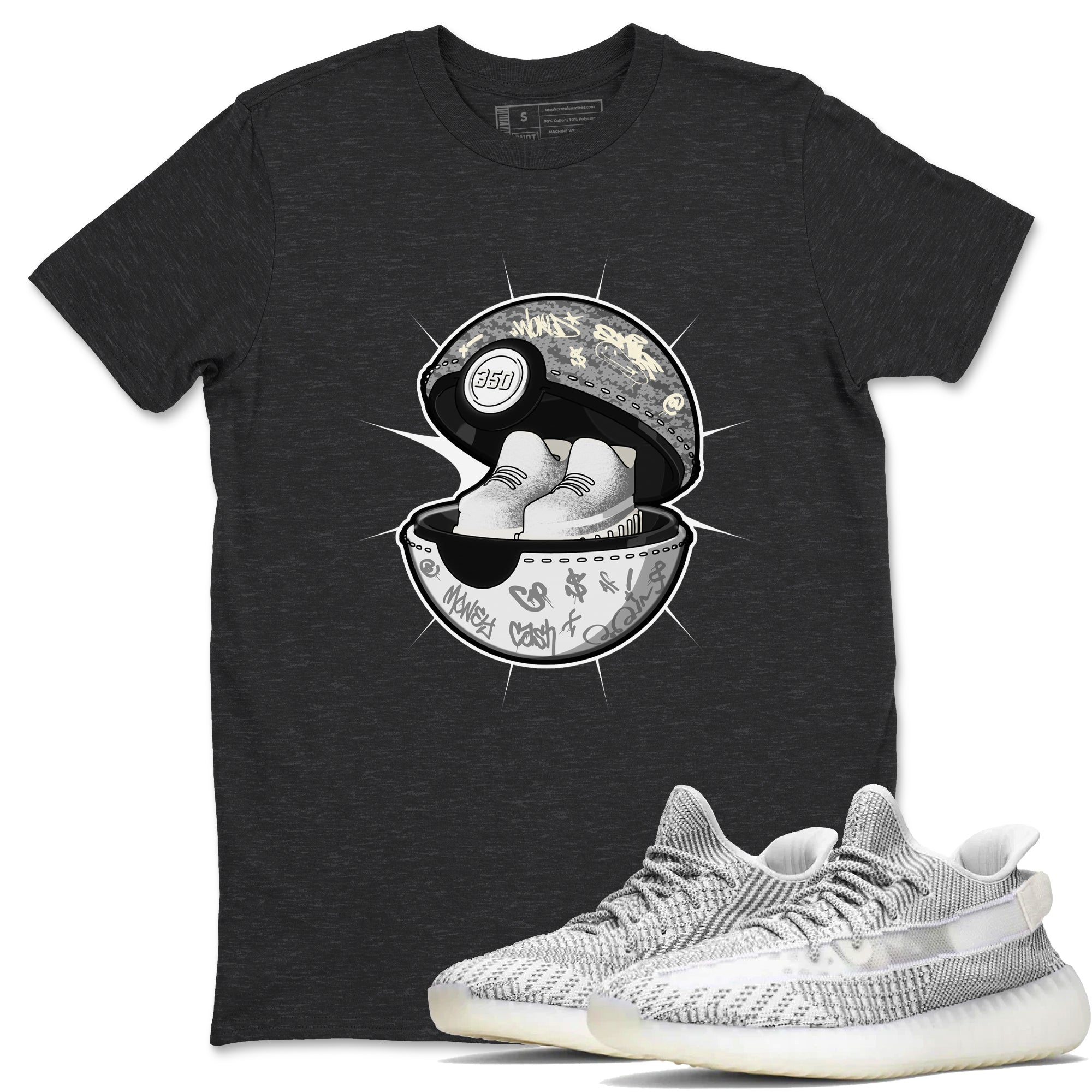 Yeezy 350 Static shirt to match jordans Sneaker Capsule sneaker tees Adidas Yeezy 350 Static Drip Gear Zone Unisex Charcoal Heather 1 T-Shirt