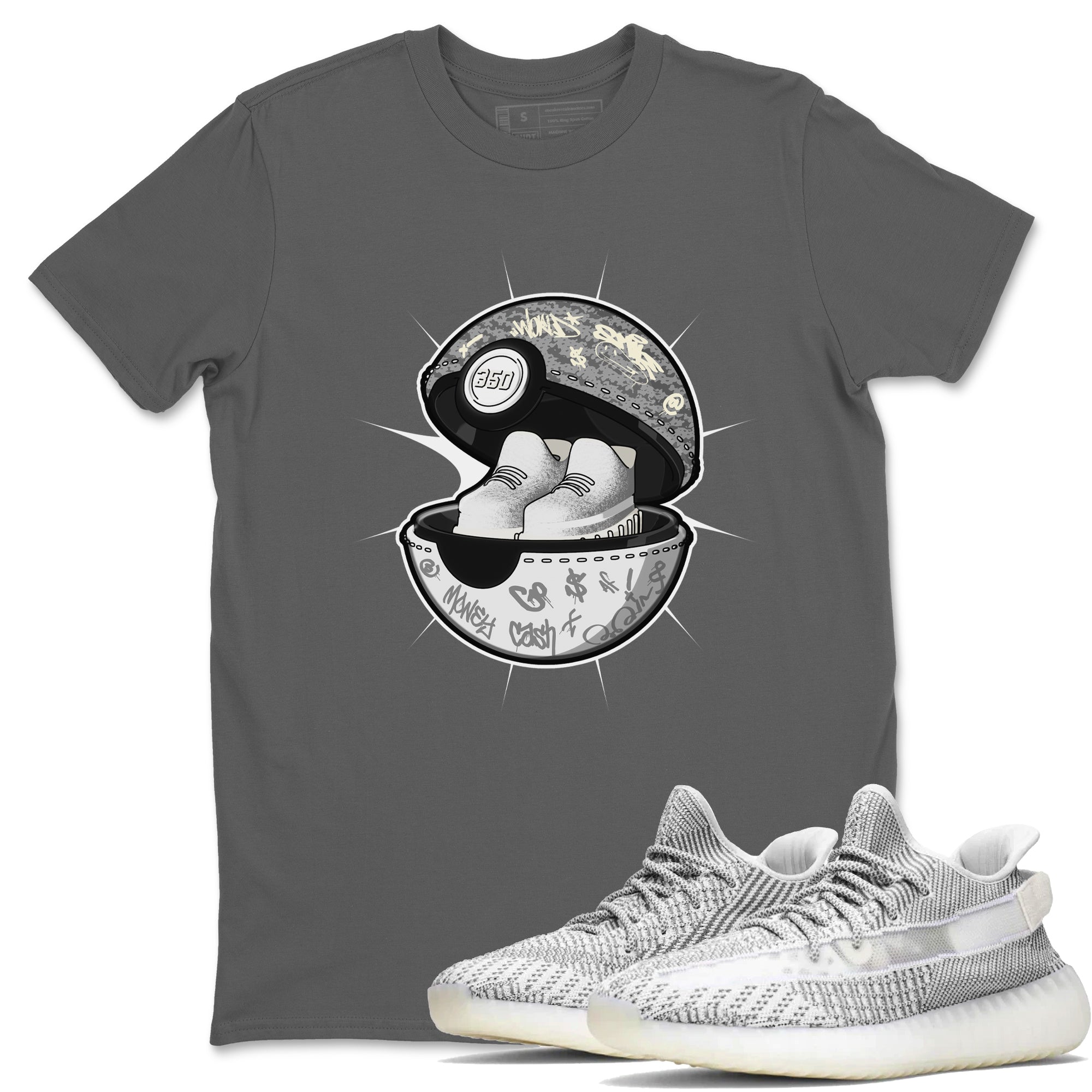Yeezy 350 Static shirt to match jordans Sneaker Capsule sneaker tees Adidas Yeezy 350 Static Drip Gear Zone Unisex Cool Grey 1 T-Shirt
