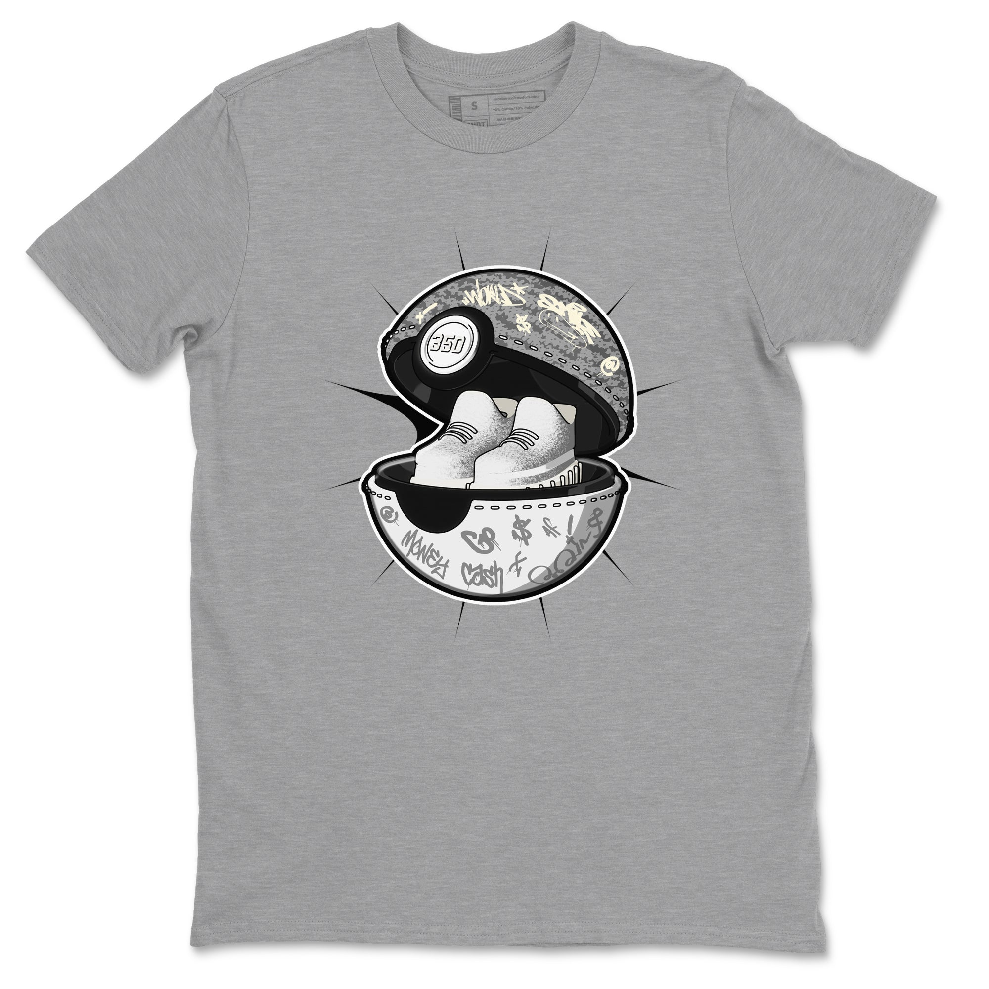 Yeezy 350 Static shirt to match jordans Sneaker Capsule sneaker tees Adidas Yeezy 350 Static Drip Gear Zone Unisex Heather Grey 2 T-Shirt