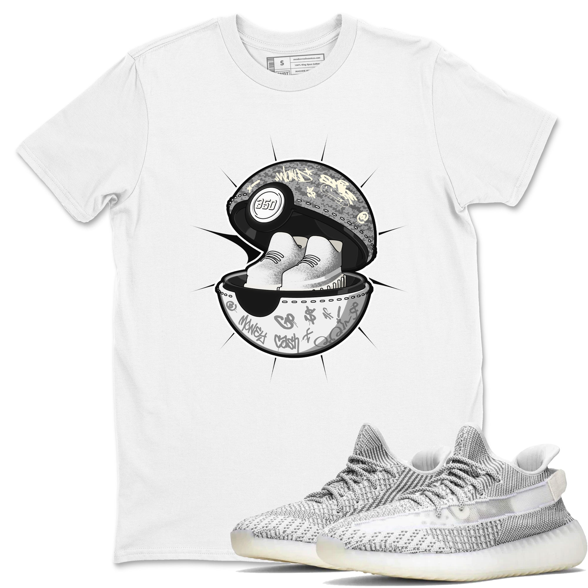 Yeezy 350 Static shirt to match jordans Sneaker Capsule sneaker tees Adidas Yeezy 350 Static Drip Gear Zone Unisex White 1 T-Shirt