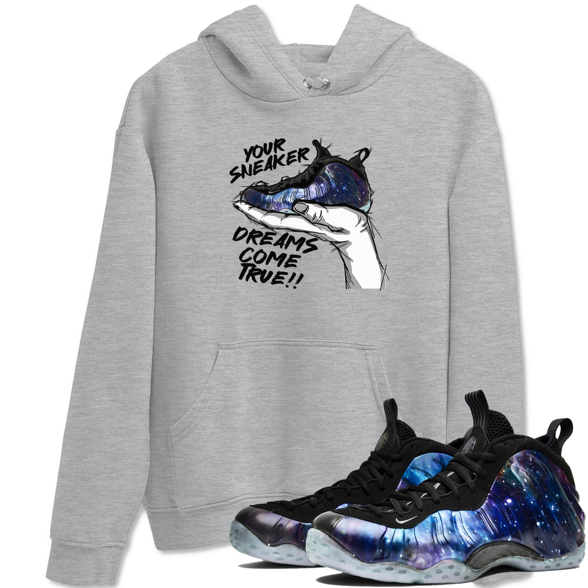 Foams One Galaxy shirts to match jordans Sneaker Dreams sneaker match tees Air Foamposite One Galaxy match shoes to clothes Drip Gear Zone unisex cotton Heather Grey 1 shirts