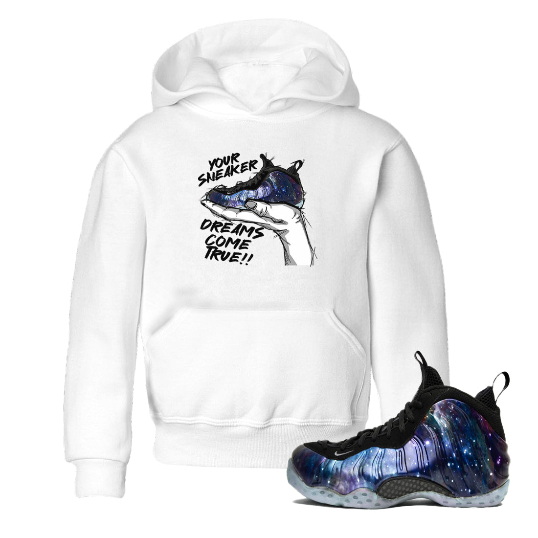 Foams One Galaxy shirts to match jordans Sneaker Dreams sneaker match tees Air Foamposite One Galaxy match shoes to clothes Drip Gear Zone Youth Baby White 1 tee