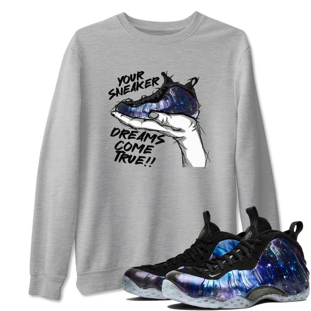 Foams One Galaxy shirts to match jordans Sneaker Dreams sneaker match tees Air Foamposite One Galaxy match shoes to clothes Drip Gear Zone unisex cotton Heather Grey 1 shirts