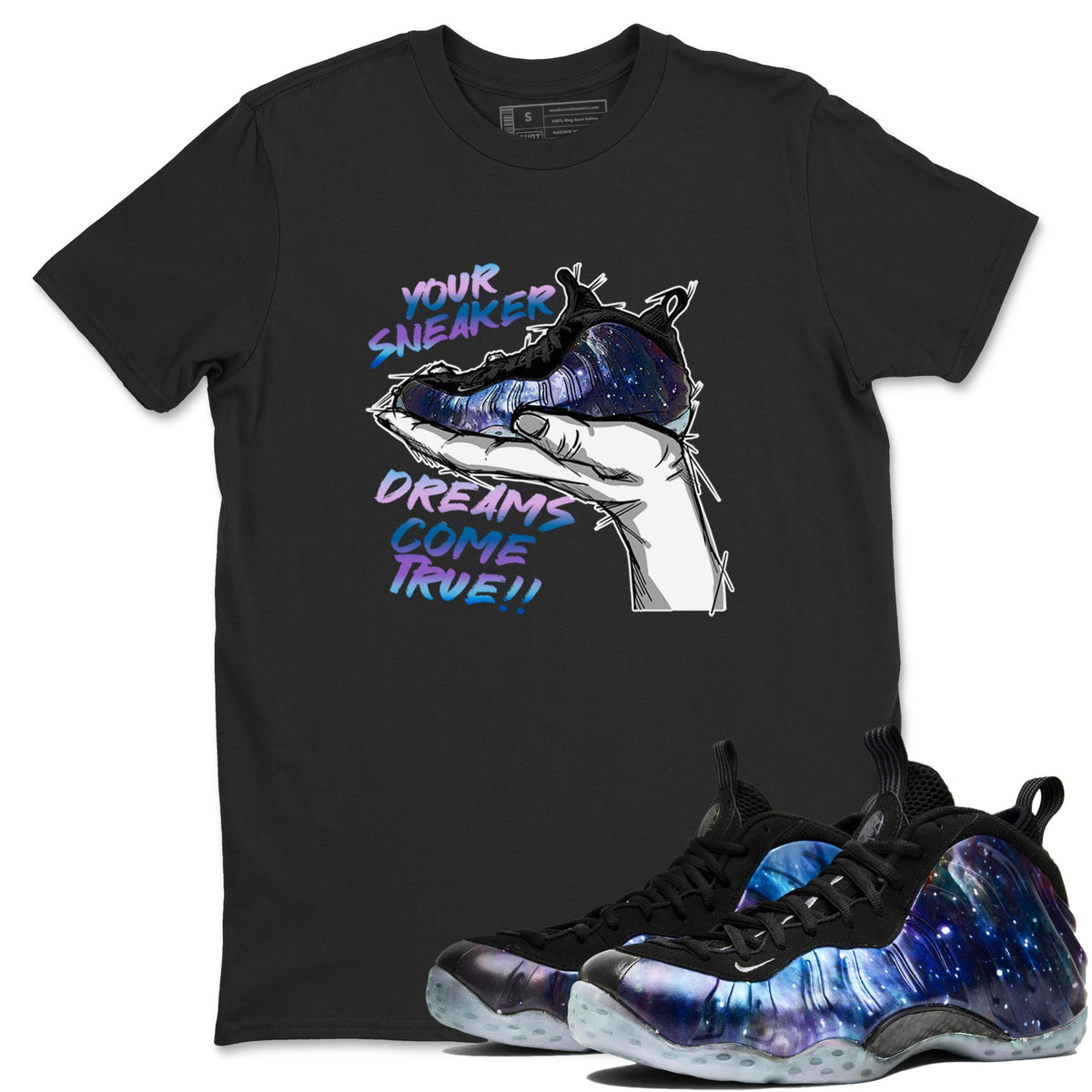 Foams One Galaxy shirts to match jordans Sneaker Dreams sneaker match tees Air Foamposite One Galaxy match shoes to clothes Drip Gear Zone unisex cotton Black 1 shirts