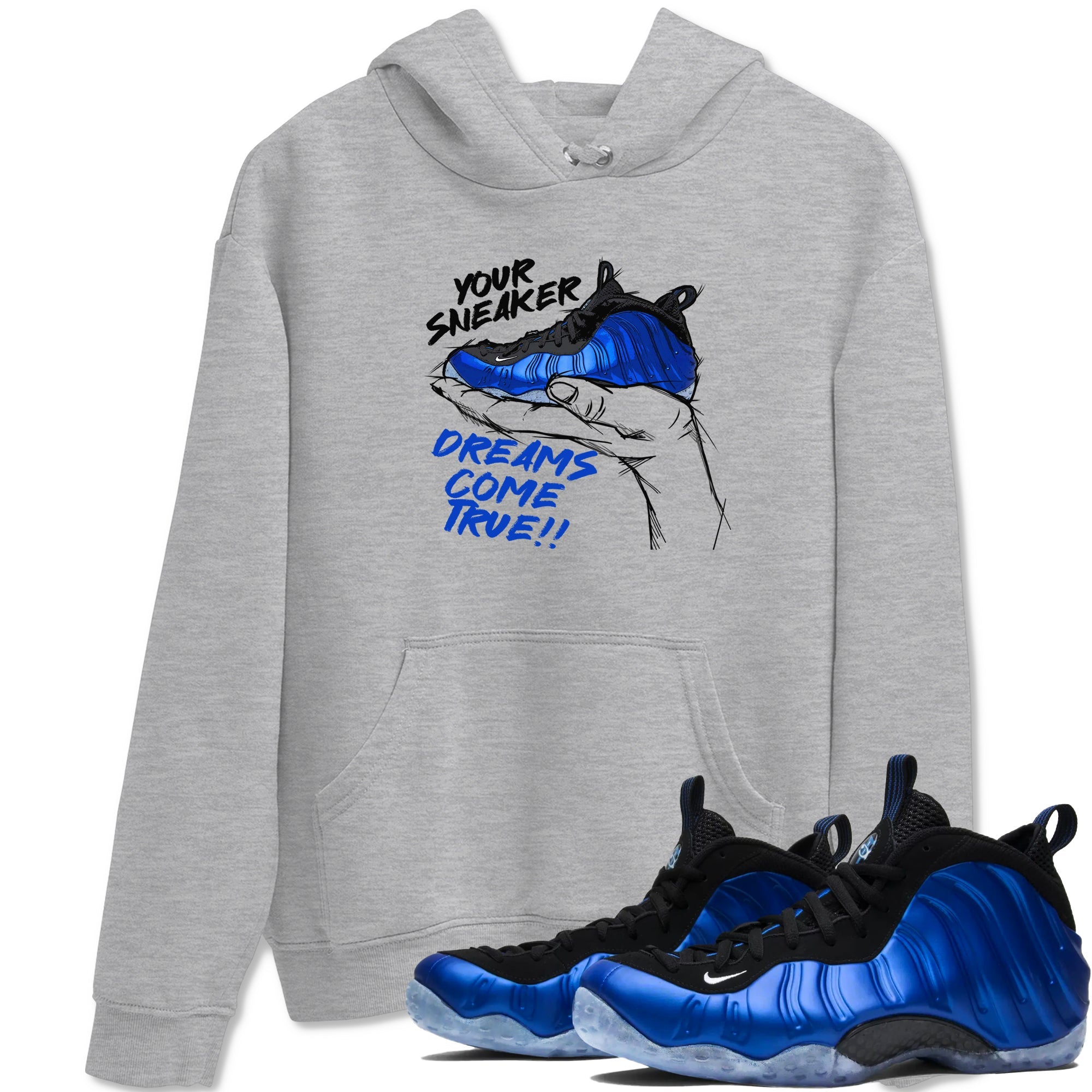 Foams One Royal shirts to match jordans Sneaker Dreams sneaker match tees Air Foamposite One Royal match shoes to clothes Drip Gear Zone unisex cotton Heather Grey 1 shirts