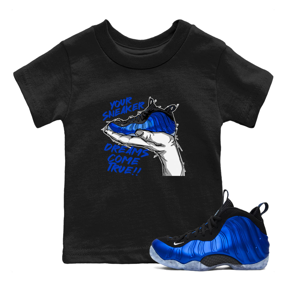 Foams One Royal shirts to match jordans Sneaker Dreams sneaker match tees Air Foamposite One Royal match shoes to clothes Drip Gear Zone Youth Baby Black 1 tee
