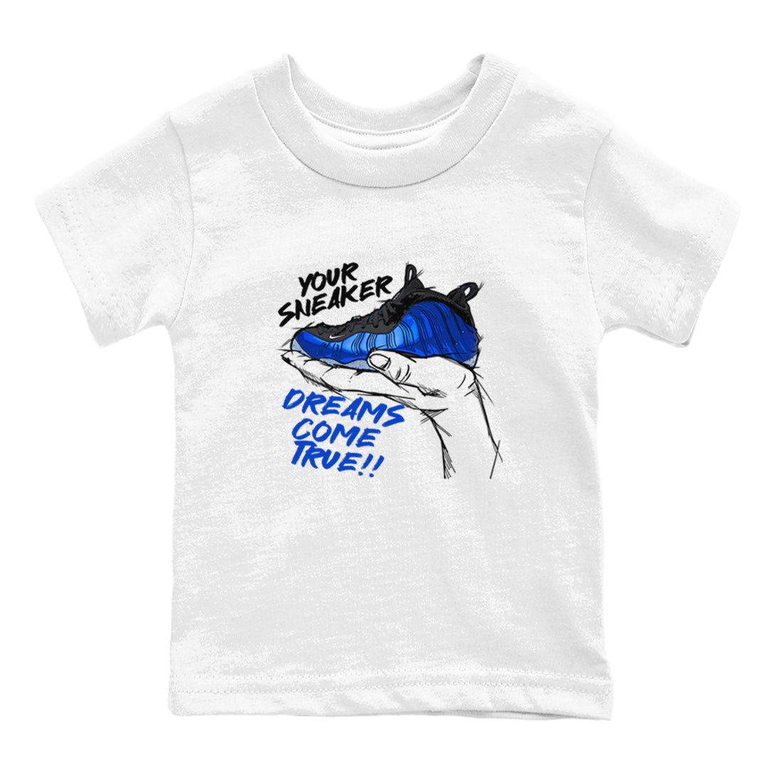 Foams One Royal shirts to match jordans Sneaker Dreams sneaker match tees Air Foamposite One Royal match shoes to clothes Drip Gear Zone Youth Baby White 2 tee