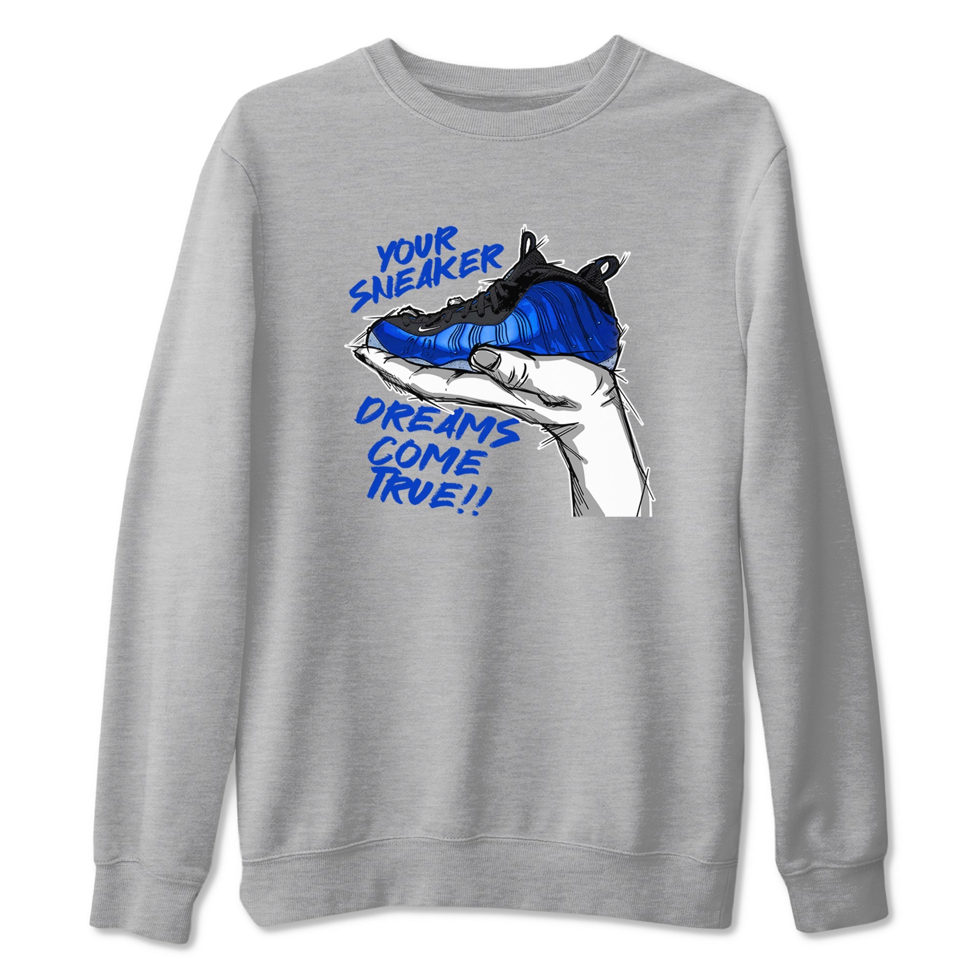 Foams One Royal shirts to match jordans Sneaker Dreams sneaker match tees Air Foamposite One Royal match shoes to clothes Drip Gear Zone unisex cotton Heather Grey 2 shirts