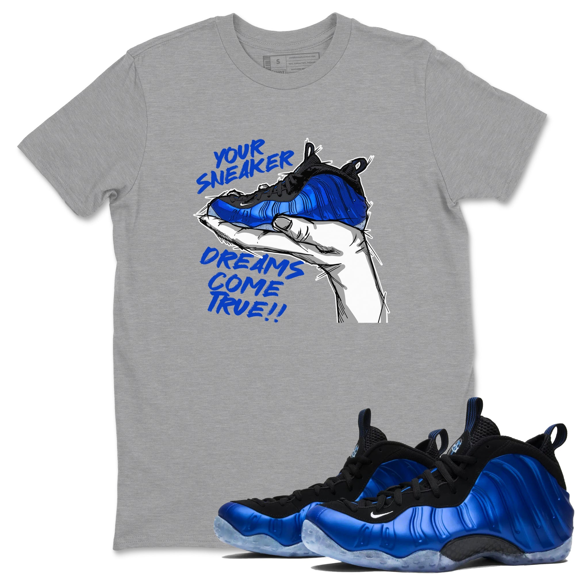 Foams One Royal shirts to match jordans Sneaker Dreams sneaker match tees Air Foamposite One Royal match shoes to clothes Drip Gear Zone unisex cotton Heather Grey 1 shirts