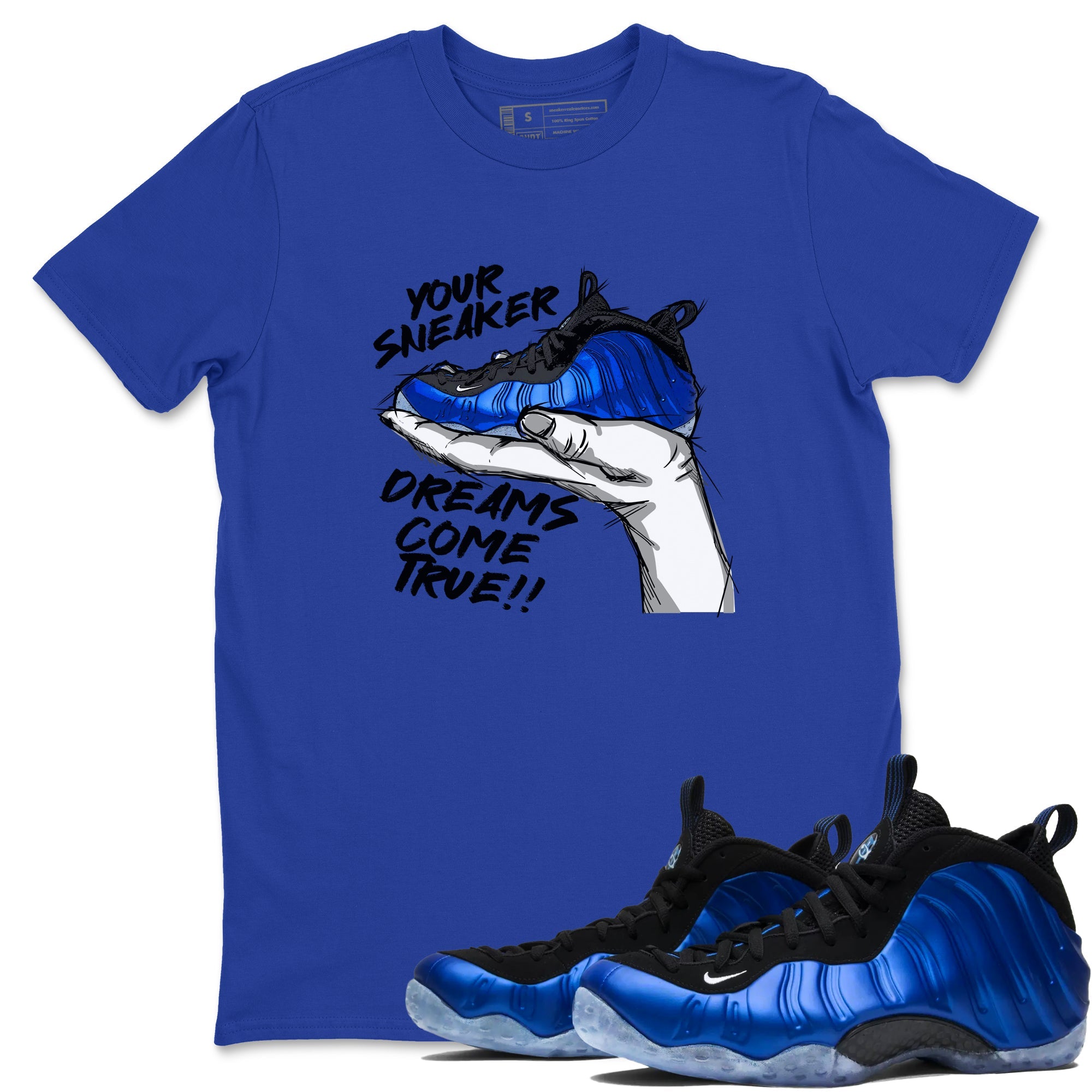 Foams One Royal shirts to match jordans Sneaker Dreams sneaker match tees Air Foamposite One Royal match shoes to clothes Drip Gear Zone unisex cotton Royal Blue 1 shirts