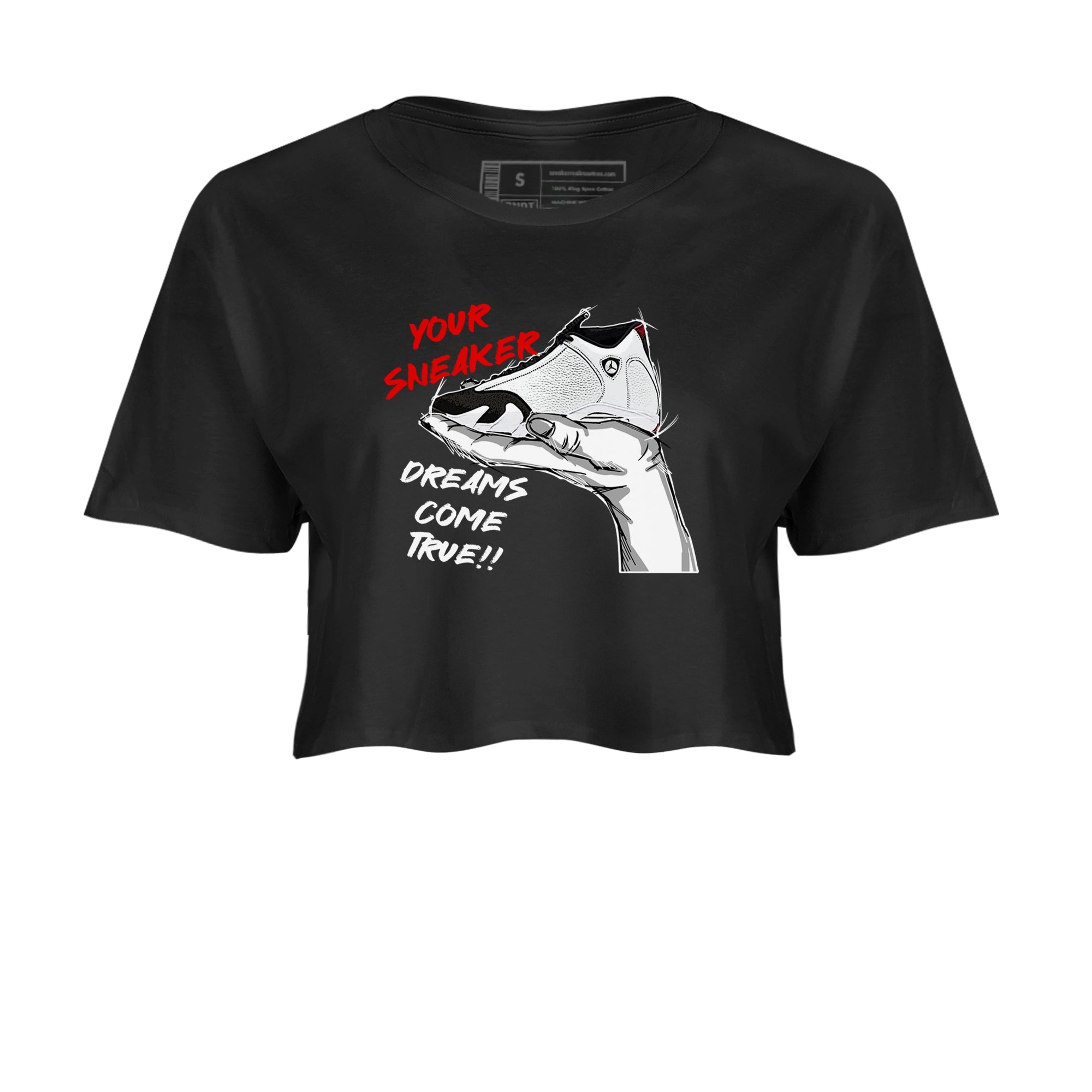 Jordan 14 Retro Black Toe t shirts to match sneakers Sneaker Dreams sneaker match tees 14s Black Toe sneaker match tee Drip Gear Zone unisex cotton Black 2 crop tee