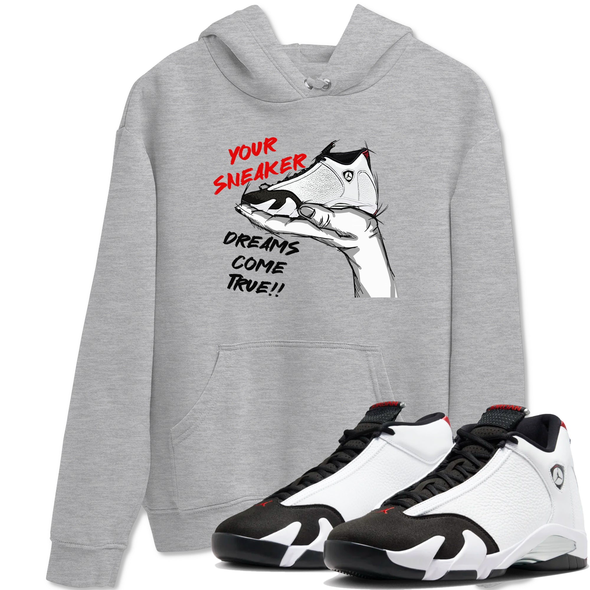 Jordan 14 Retro Black Toe t shirts to match sneakers Sneaker Dreams sneaker match tees 14s Black Toe sneaker match tee Drip Gear Zone unisex cotton Heather Grey 1 shirts