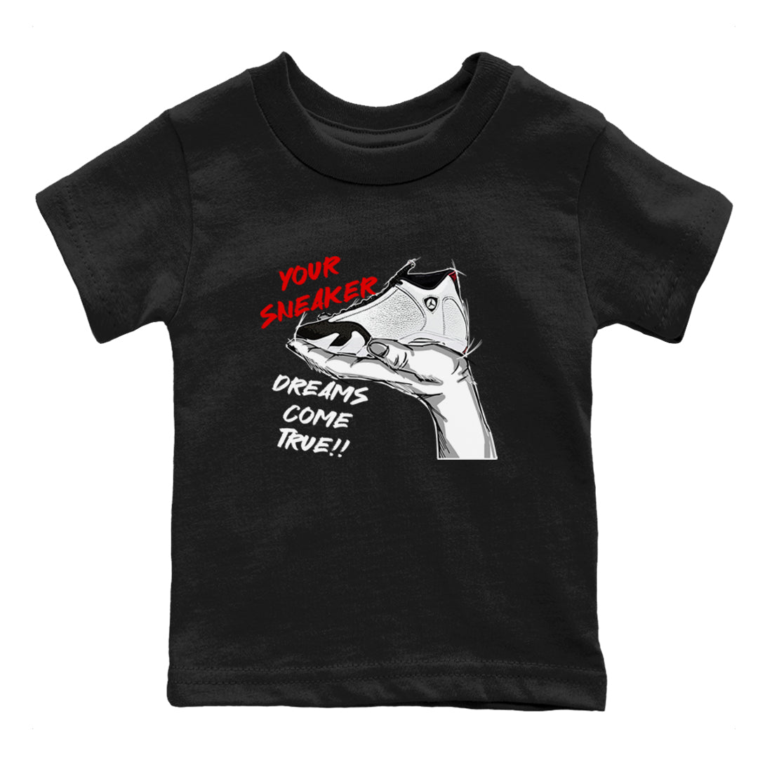 Jordan 14 Retro Black Toe t shirts to match sneakers Sneaker Dreams sneaker match tees 14s Black Toe sneaker match tee Drip Gear Zone Youth Baby Black 2 tee
