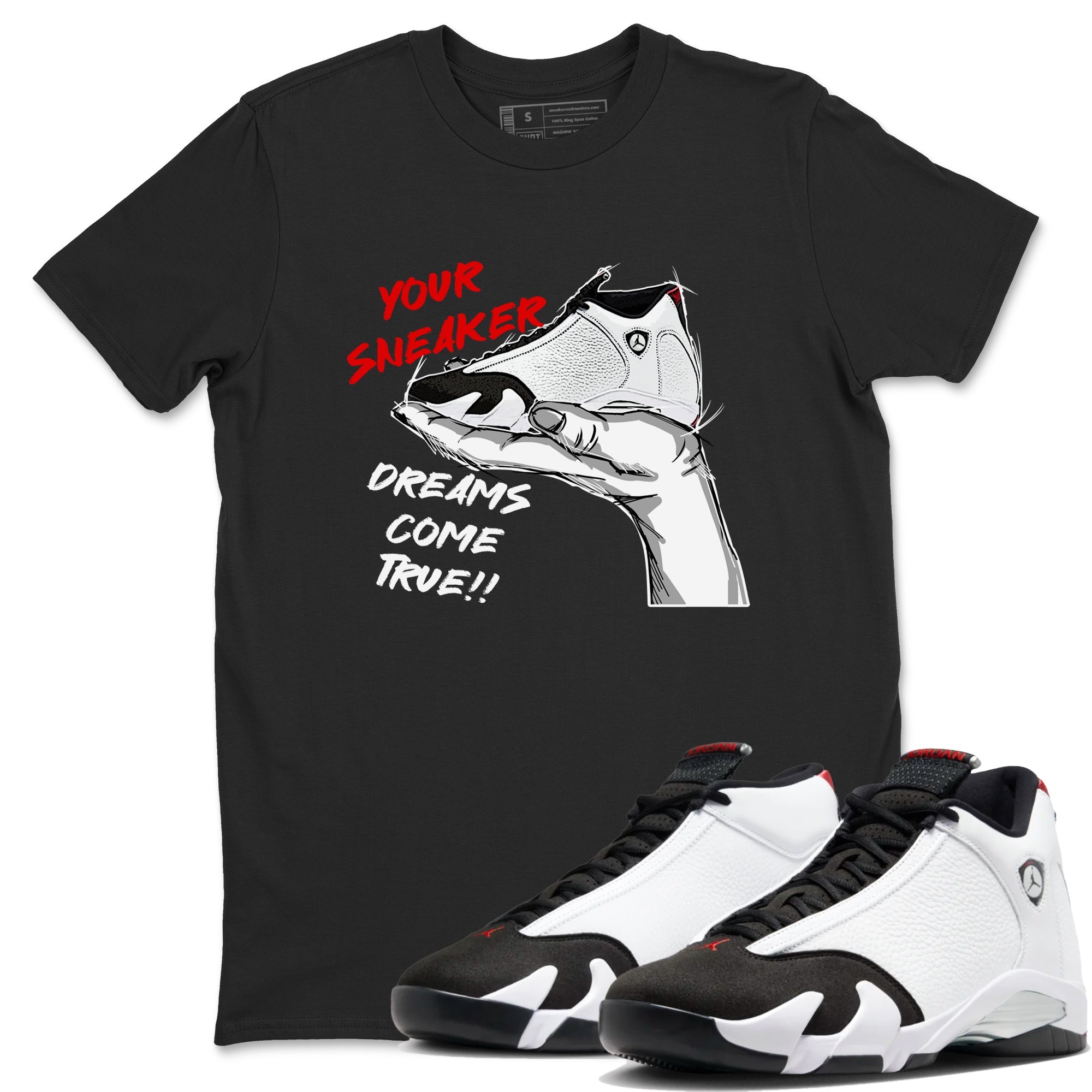 Jordan 14 Retro Black Toe t shirts to match sneakers Sneaker Dreams sneaker match tees 14s Black Toe sneaker match tee Drip Gear Zone unisex cotton Black 1 shirts