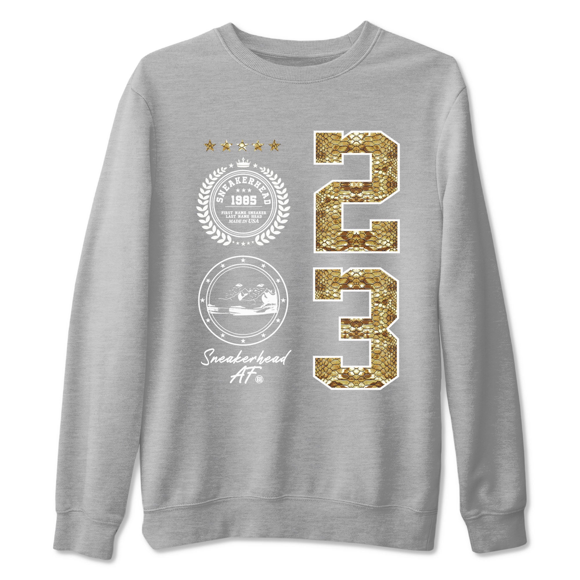 Air Force 1 Ivory Snake shirt to match jordans Sneaker Emblem sneaker tees Air Force 1 Ivory Snake Drip Gear Zone unisex cotton Heather Grey 2 crew neck shirt