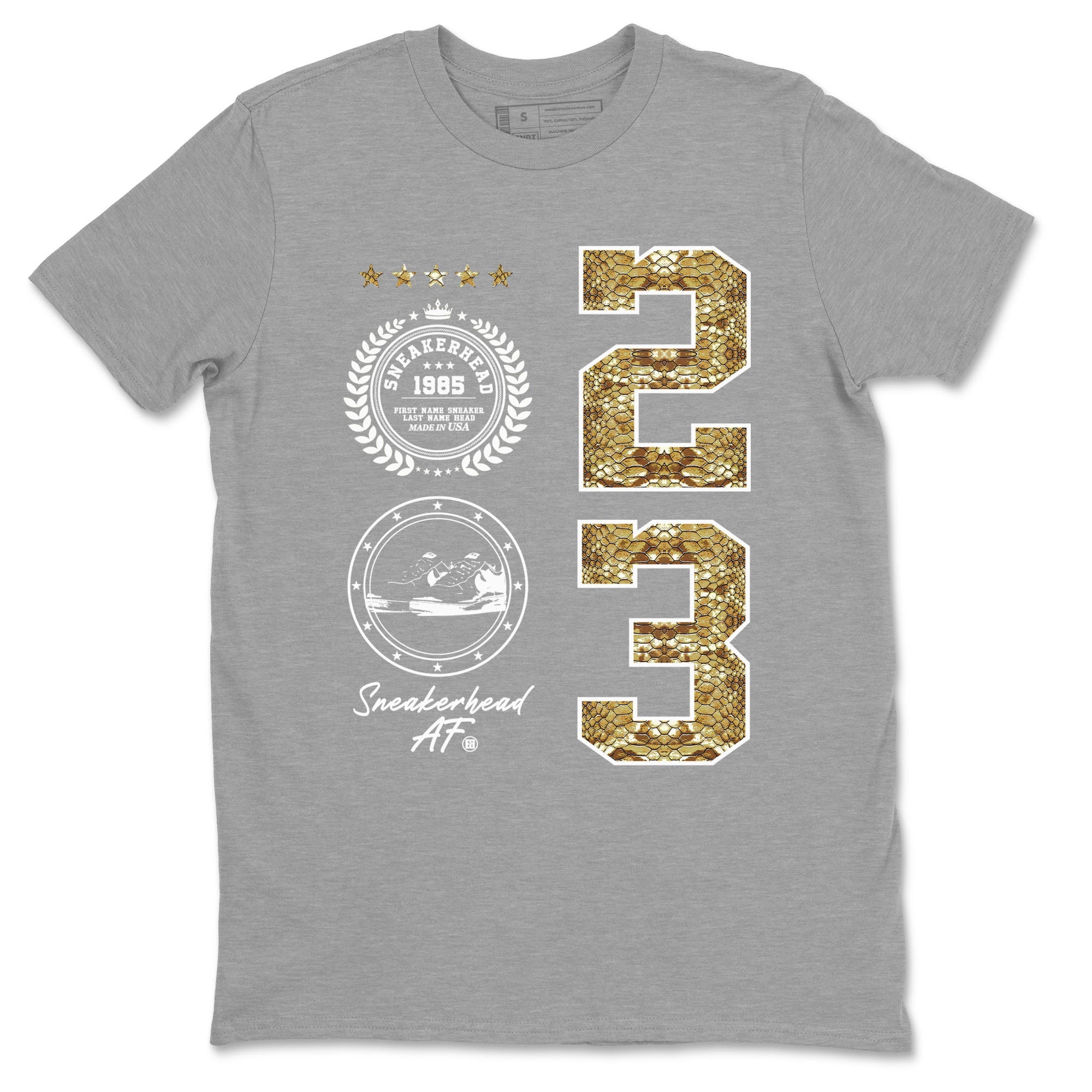 Air Force 1 Ivory Snake shirt to match jordans Sneaker Emblem sneaker tees Air Force 1 Ivory Snake Drip Gear Zone unisex cotton Heather Grey 2 crew neck shirt