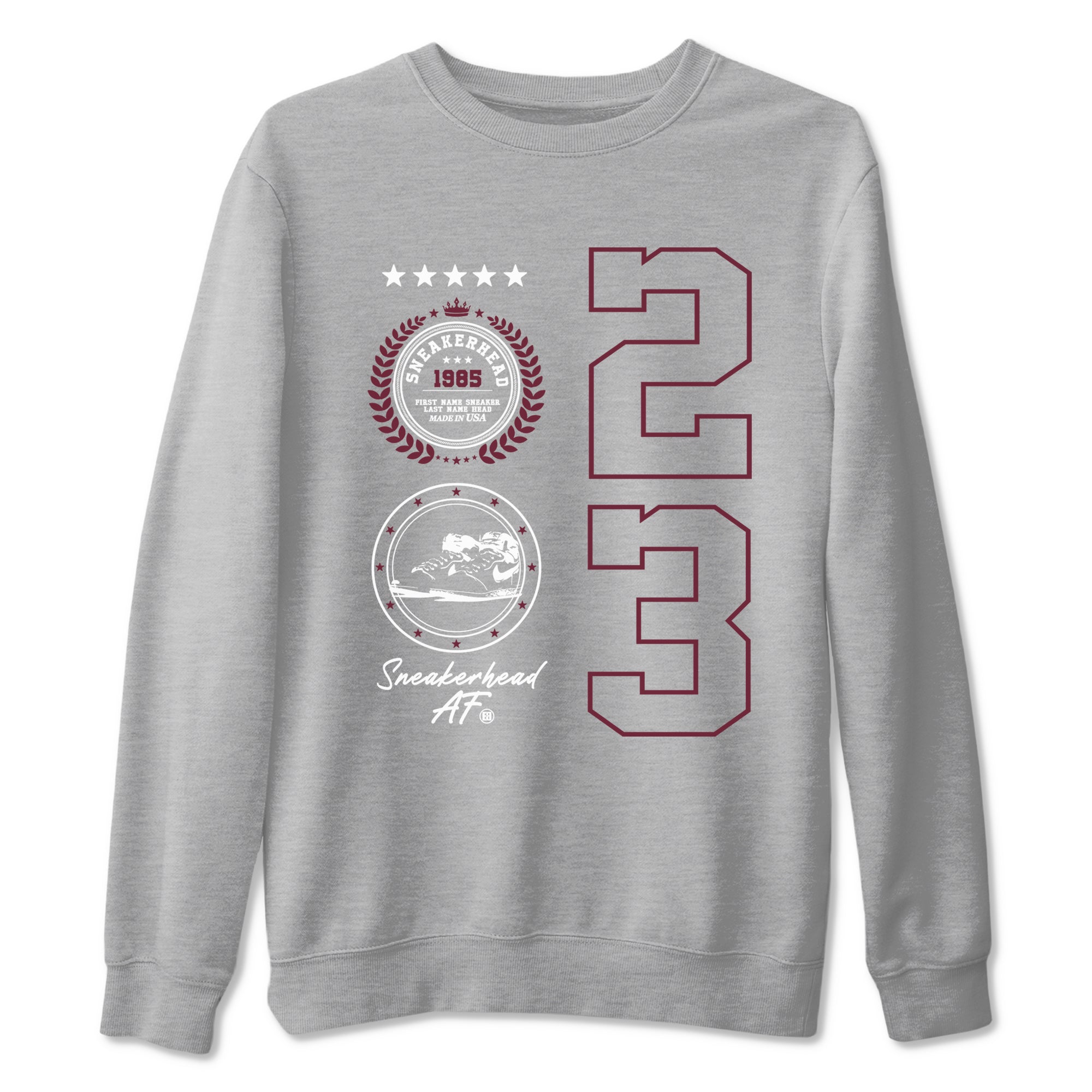 Air Jordan 1 High OG Metallic Burgundy shirts to match jordans Sneaker Emblem sneaker match tees Air Jordan 1 Metallic Burgundy Drip Gear Zone streetwear brand Heather Grey 2 unisex cotton tee