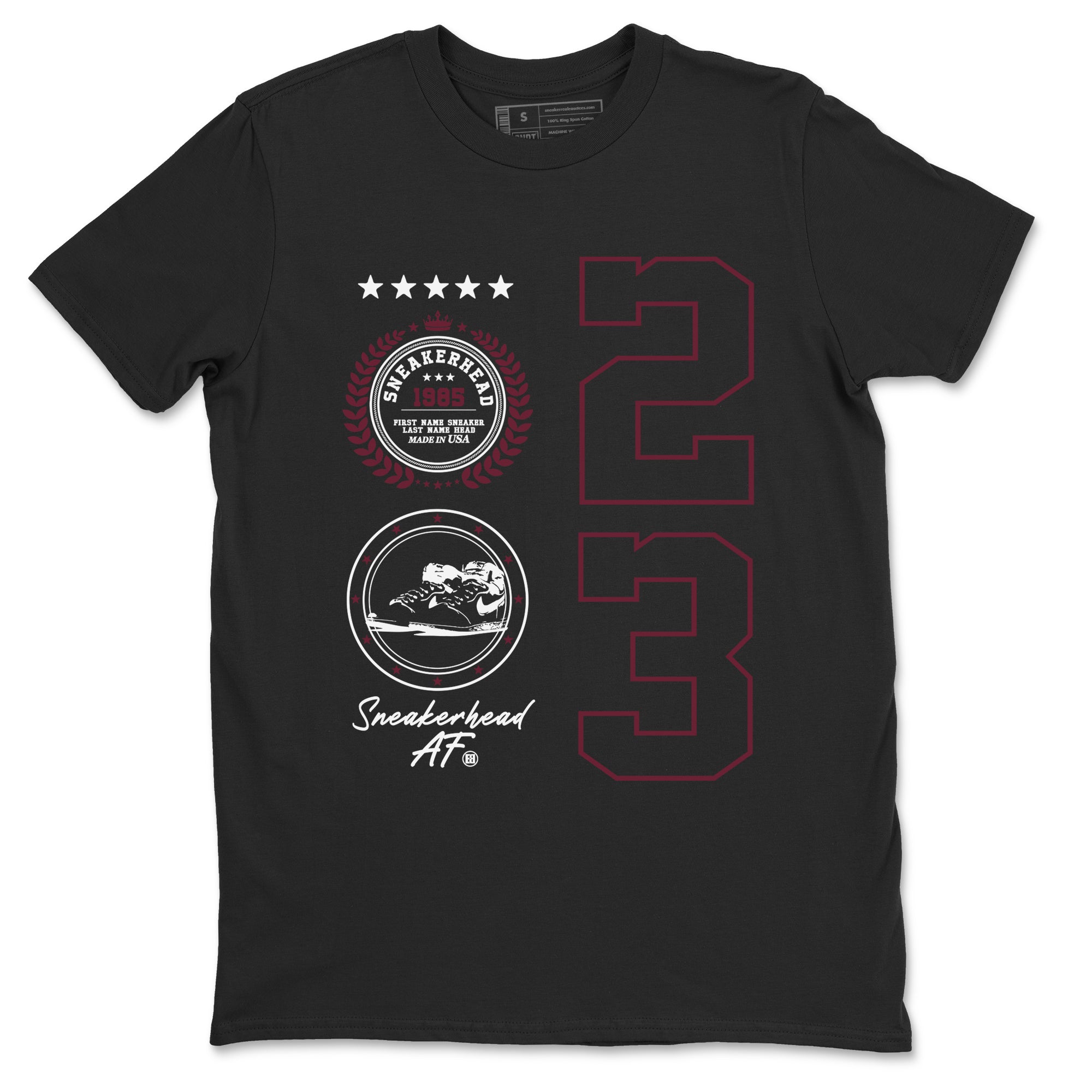 Air Jordan 1 High OG Metallic Burgundy shirts to match jordans Sneaker Emblem sneaker match tees Air Jordan 1 Metallic Burgundy Drip Gear Zone streetwear brand Black 2 unisex cotton tee