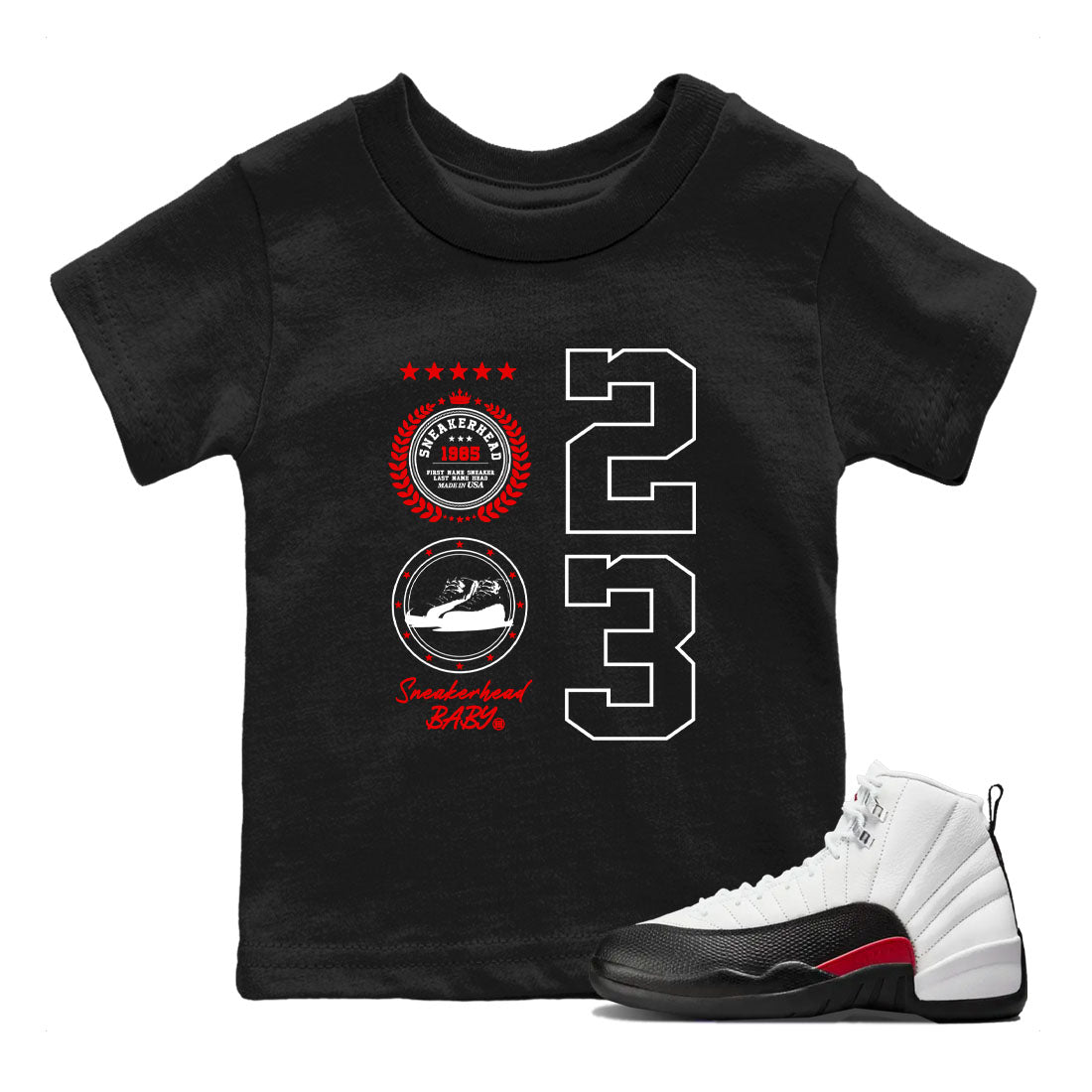 Air Jordan 1 Taxi Flip shirts to match jordans Sneaker Emblem sneaker match tees Air Jordan 1 Taxi Flip Drip Gear Zone baby toddler Black 1 cotton Shirt