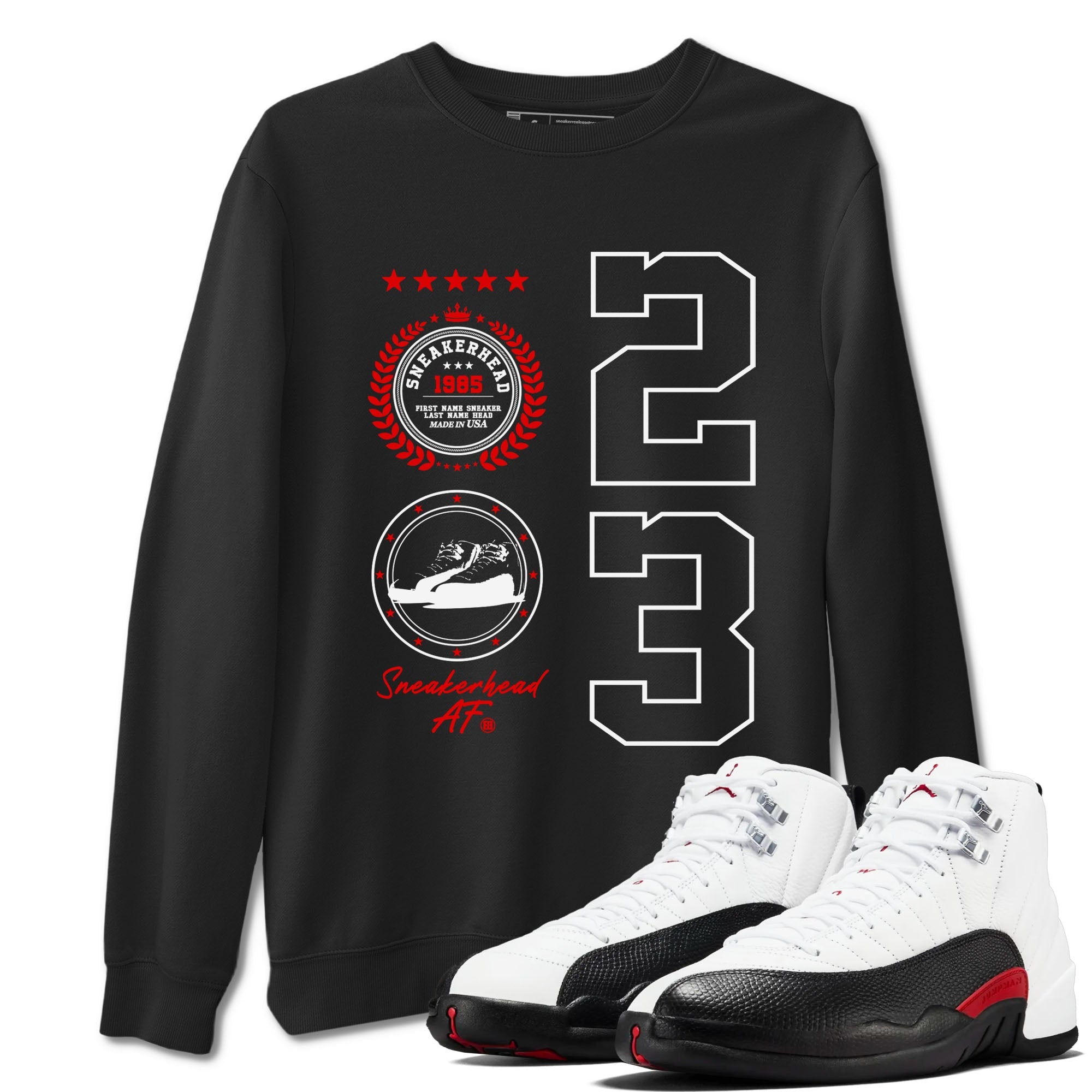 Air Jordan 1 Taxi Flip shirts to match jordans Sneaker Emblem sneaker match tees Air Jordan 1 Taxi Flip Drip Gear Zone unisex cotton Black 1 crew neck shirt