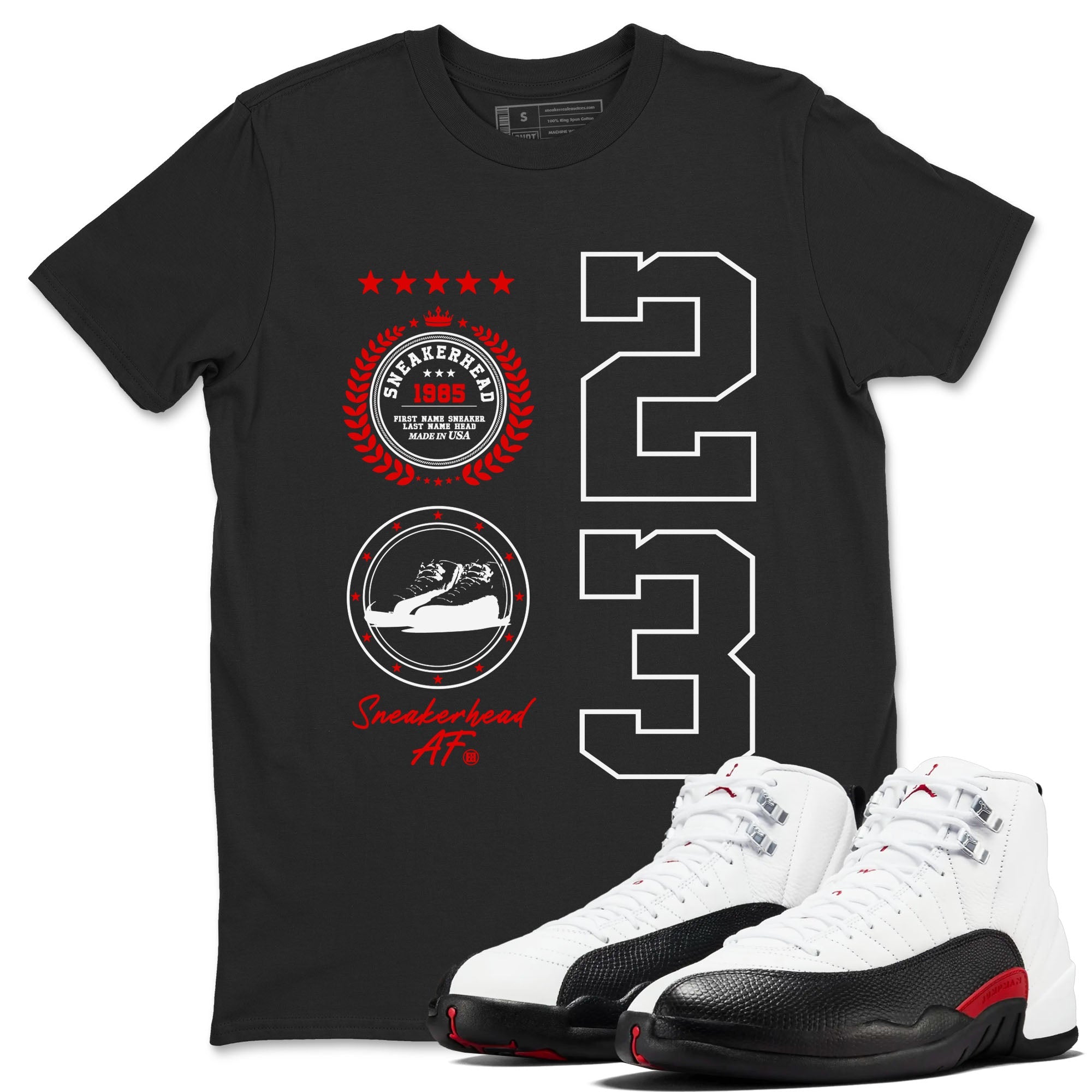 Air Jordan 1 Taxi Flip shirts to match jordans Sneaker Emblem sneaker match tees Air Jordan 1 Taxi Flip Drip Gear Zone unisex cotton Black 1 crew neck shirt