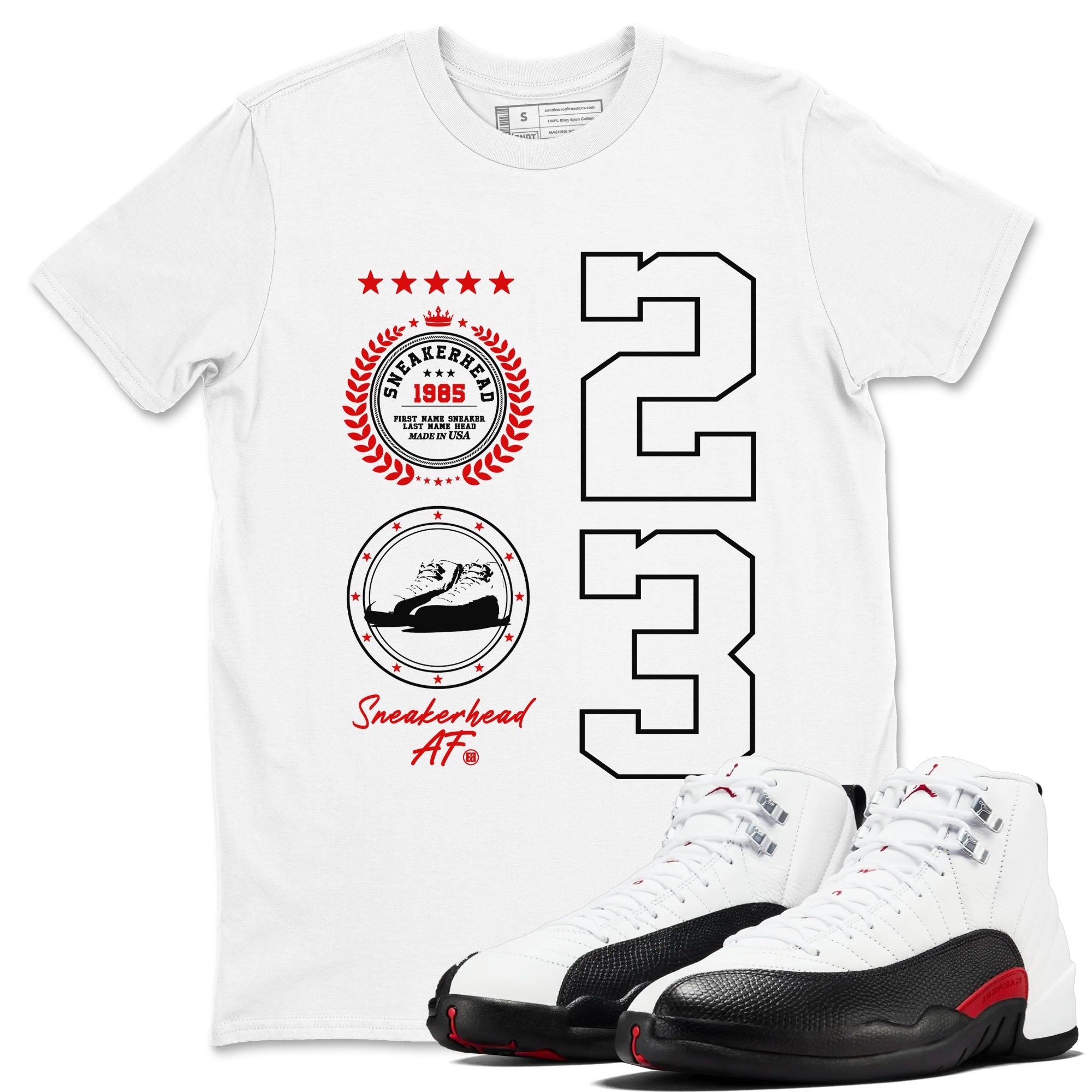 Air Jordan 1 Taxi Flip shirts to match jordans Sneaker Emblem sneaker match tees Air Jordan 1 Taxi Flip Drip Gear Zone unisex cotton White 1 crew neck shirt
