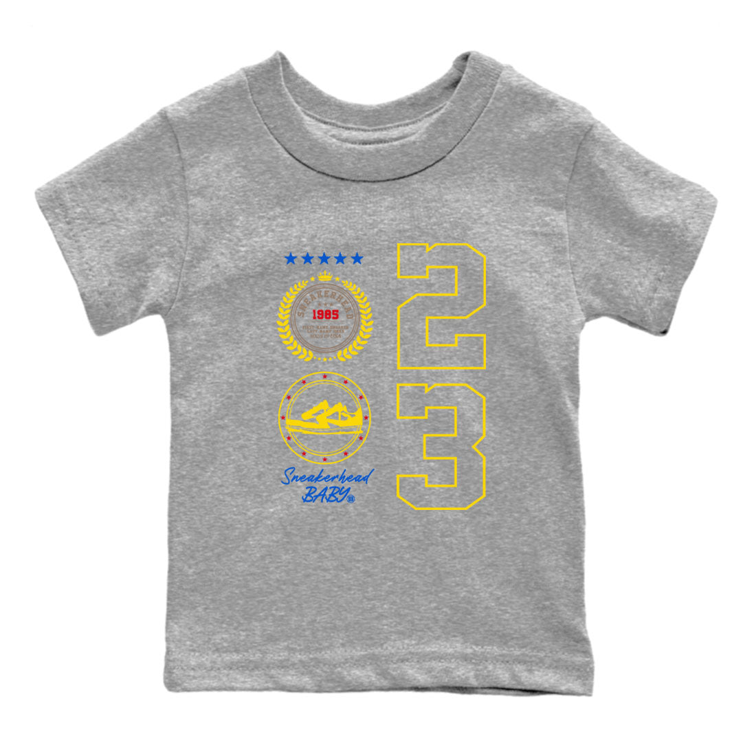 Air Jordan 1 Low x Travis Scott x Canary shirt to match jordans Sneaker Emblem sneaker tees Air Jordan 1 Travis Scott Canary Streetwear Brand Drip Gear Zone baby toddler Heather Grey 2 cotton Shirt