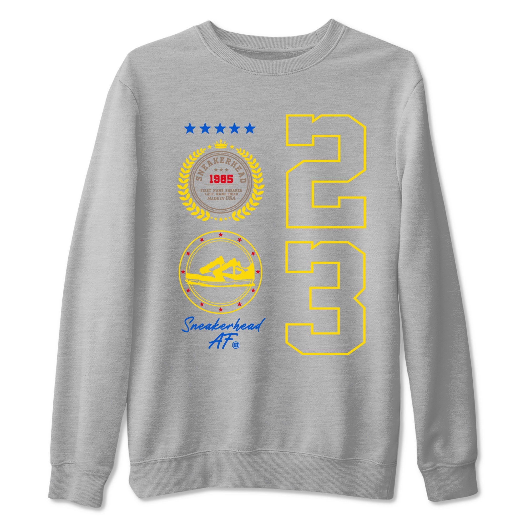 Air Jordan 1 Low x Travis Scott x Canary shirt to match jordans Sneaker Emblem sneaker tees AJ1 Travis Scott Canary Streetwear Brand Drip Gear Zone unisex cotton Heather Grey 2 crew neck shirt