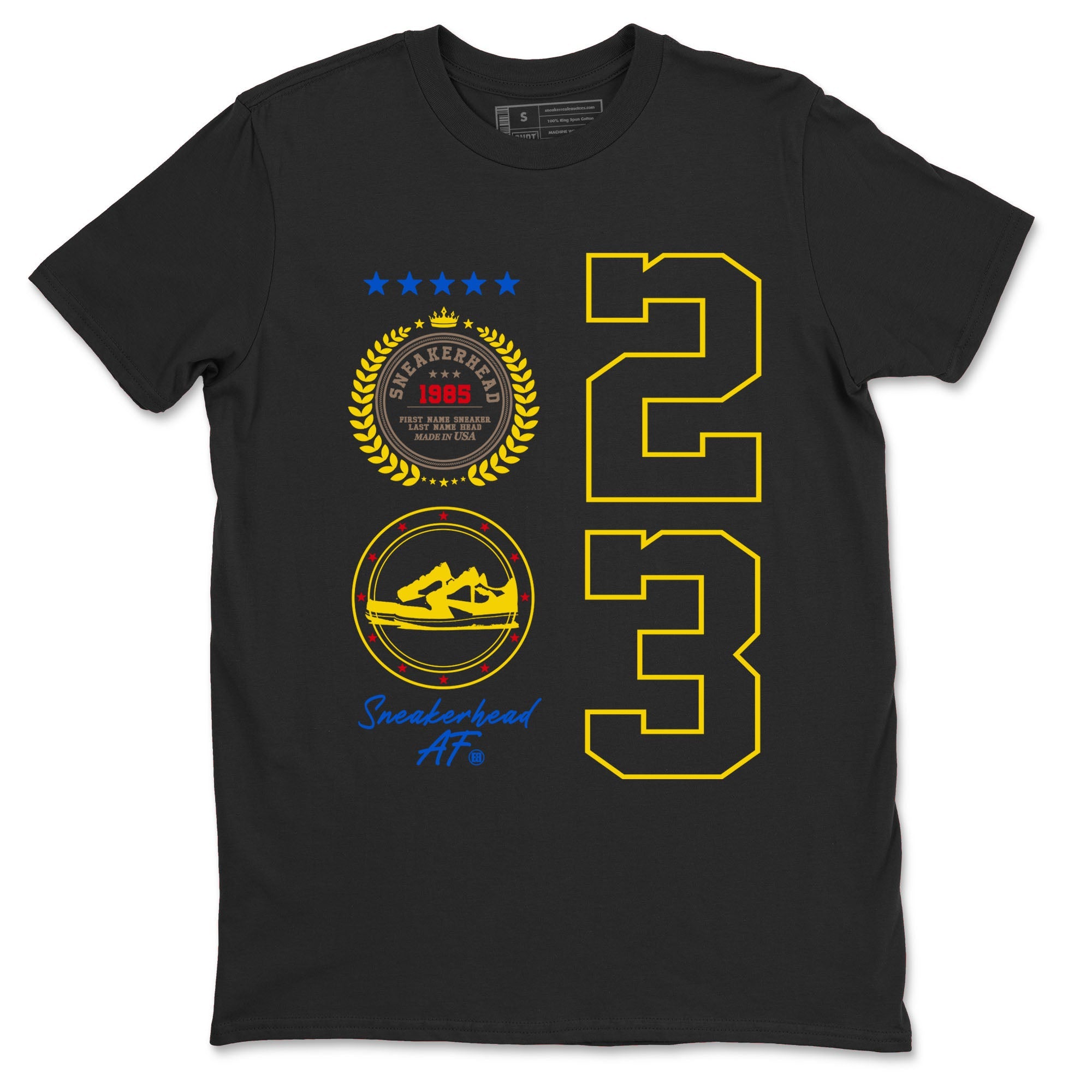 Air Jordan 1 Low x Travis Scott x Canary shirt to match jordans Sneaker Emblem sneaker tees AJ1 Travis Scott Canary Streetwear Brand Drip Gear Zone unisex cotton Black 2 crew neck shirt
