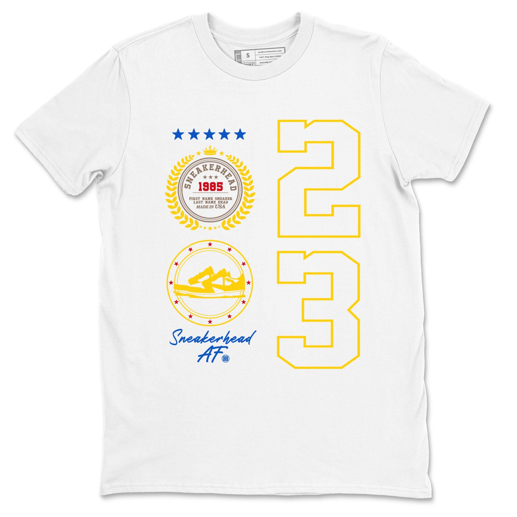 Air Jordan 1 Low x Travis Scott x Canary shirt to match jordans Sneaker Emblem sneaker tees AJ1 Travis Scott Canary Streetwear Brand Drip Gear Zone unisex cotton White 2 crew neck shirt